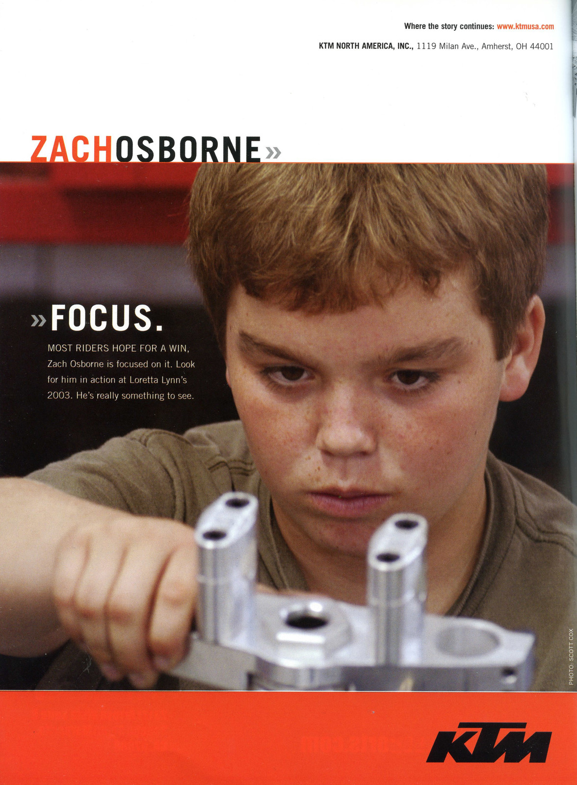 Osborne in a KTM add prior to the 2003 championship.