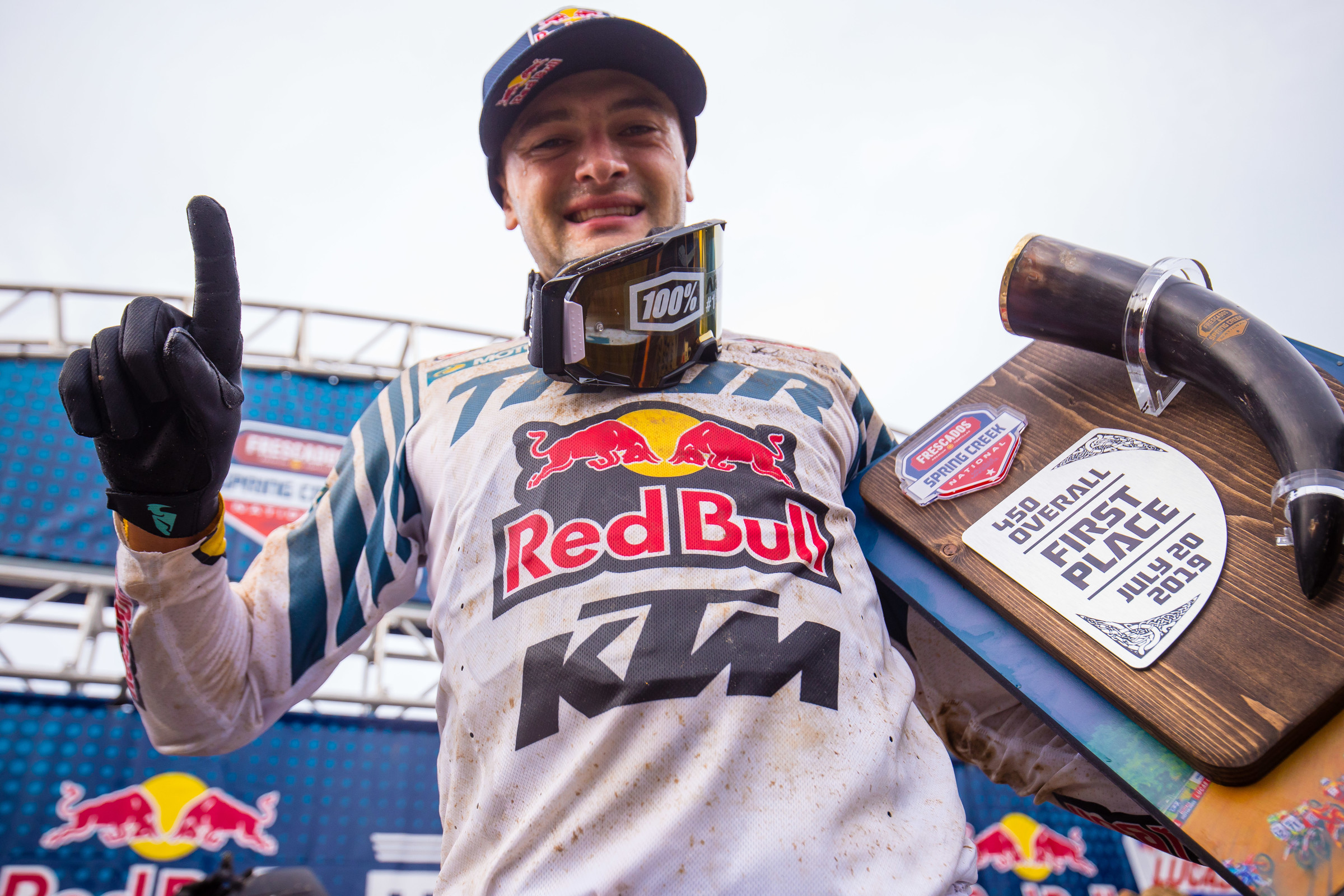 Webb's first overall podium in the premier class of Pro Motocross was also his first overall win.
