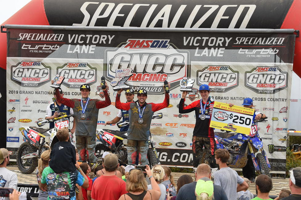 Thad Duvall (center), Ricky Russell (right), and Trevor Bollinger (left) rounded out the previous rounds top three overall.