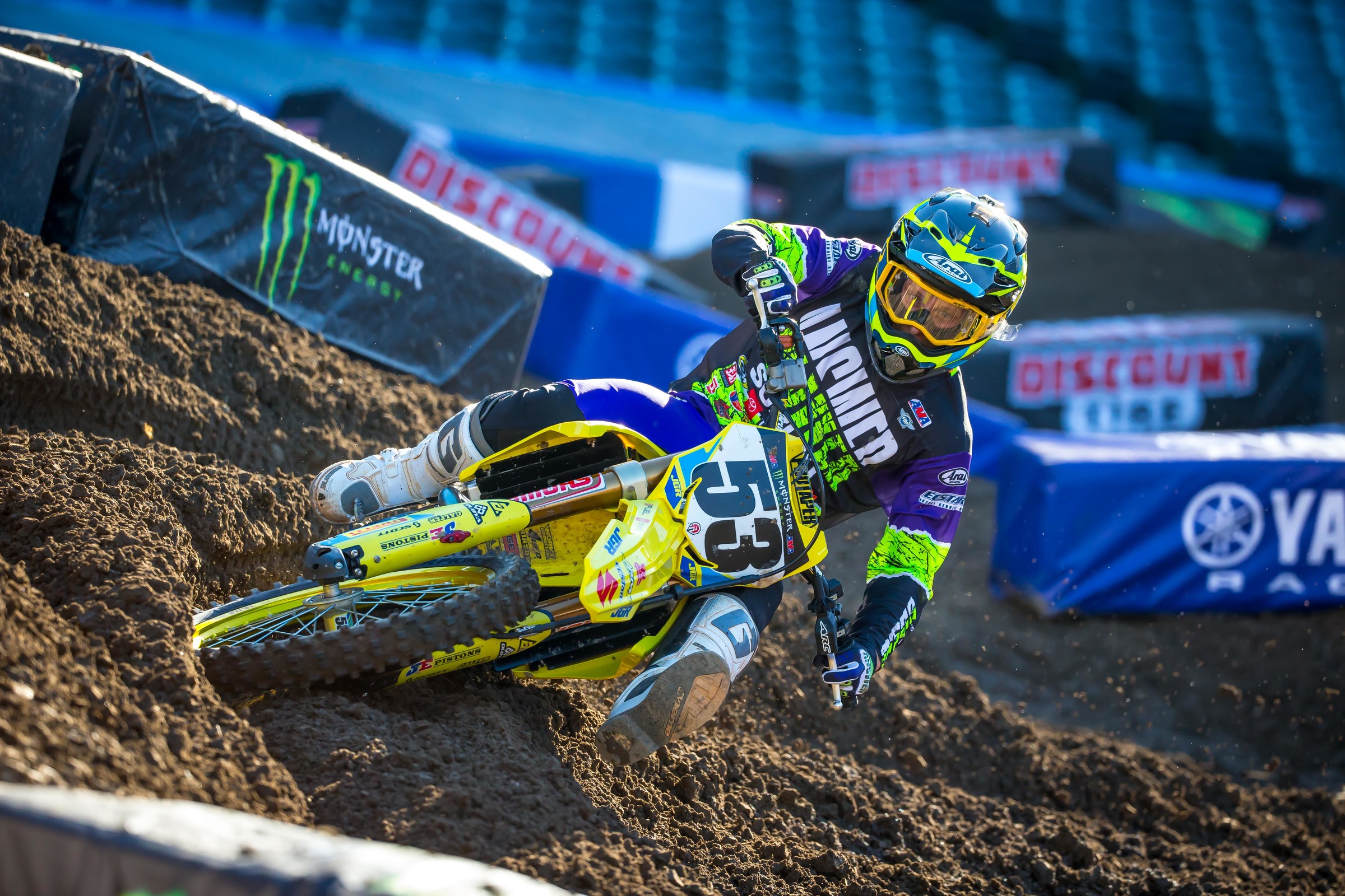 Decotis in action during the press day rider yesterday.