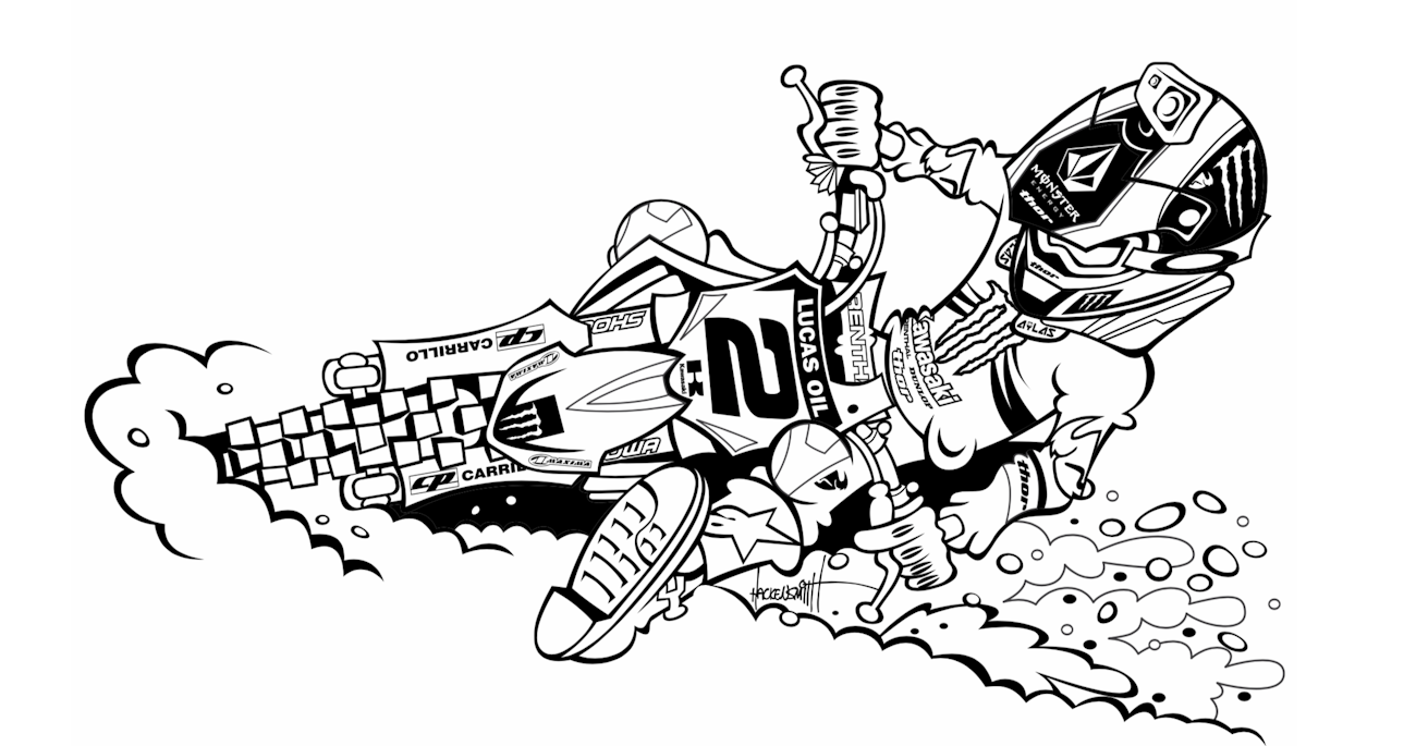 Downloadable Motocross Coloring Pages for Kids - Racer X