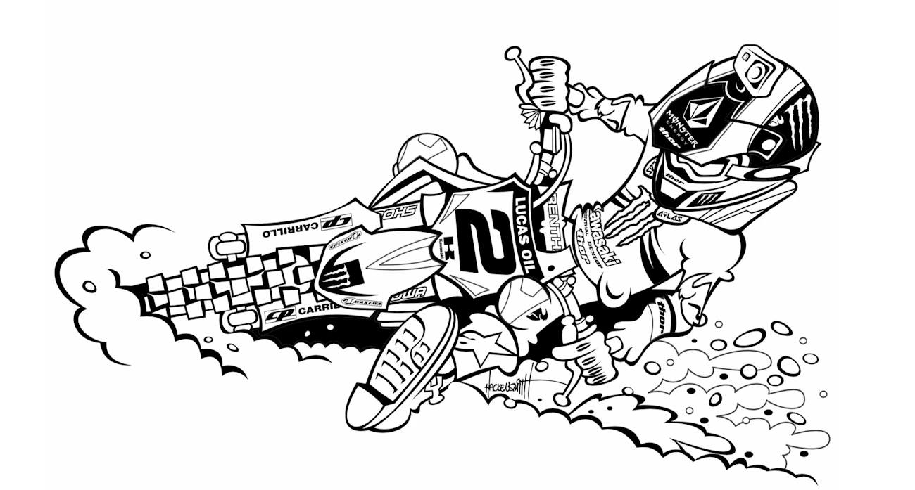 Downloadable Motocross Coloring Pages for Kids Racer X