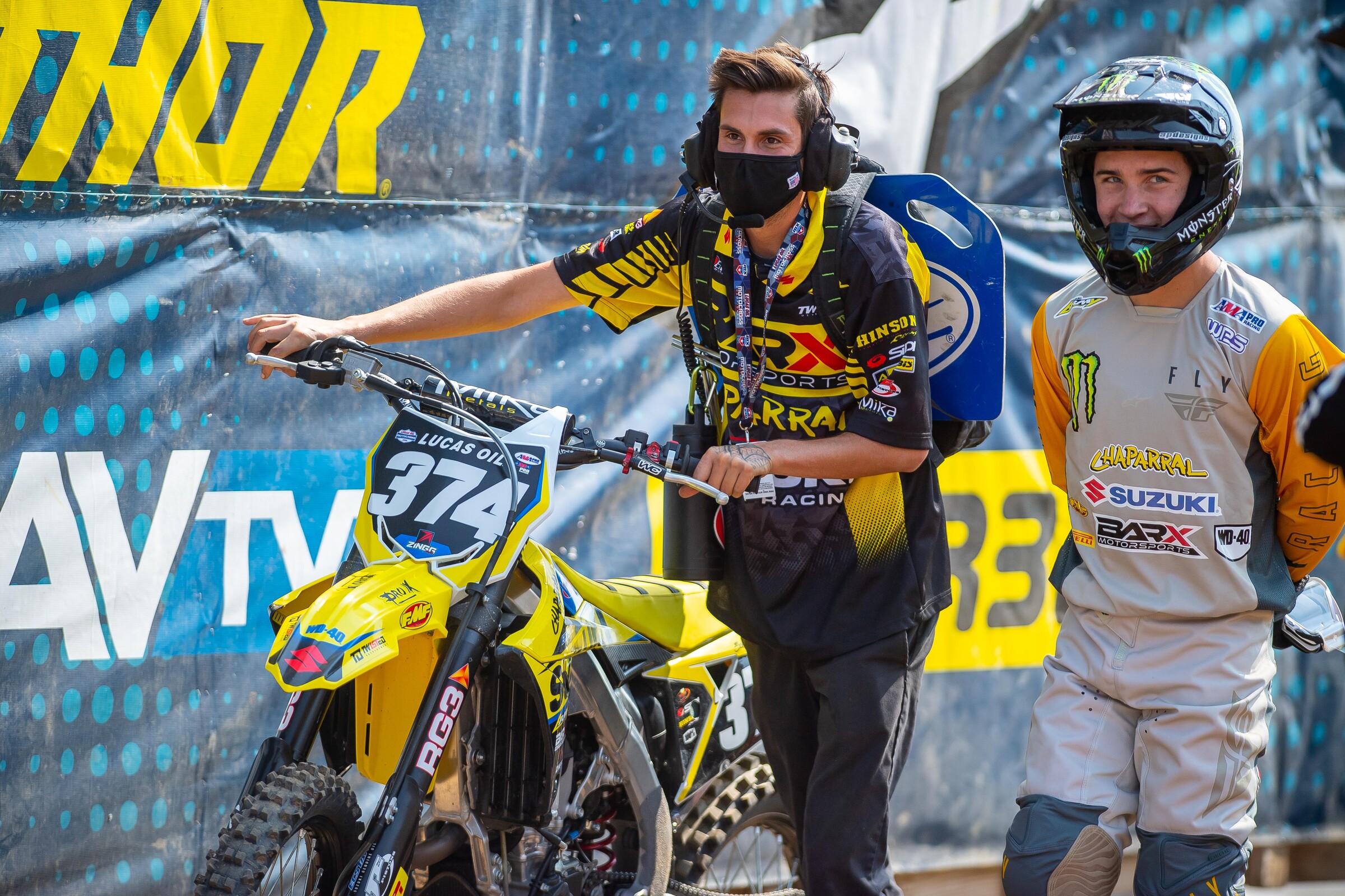 Schwartz with his mechanic David Doherty going to the gates in Colorado.