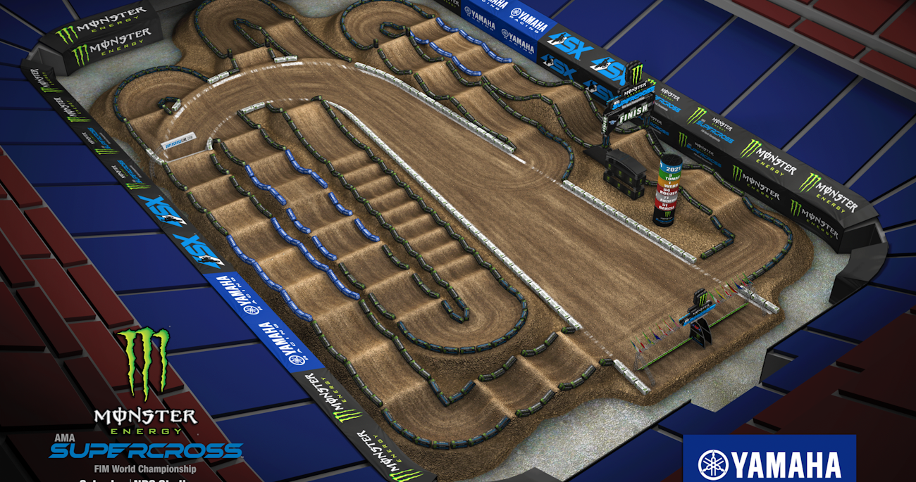 2021 Houston 1 Animated Track Map Supercross Racer X