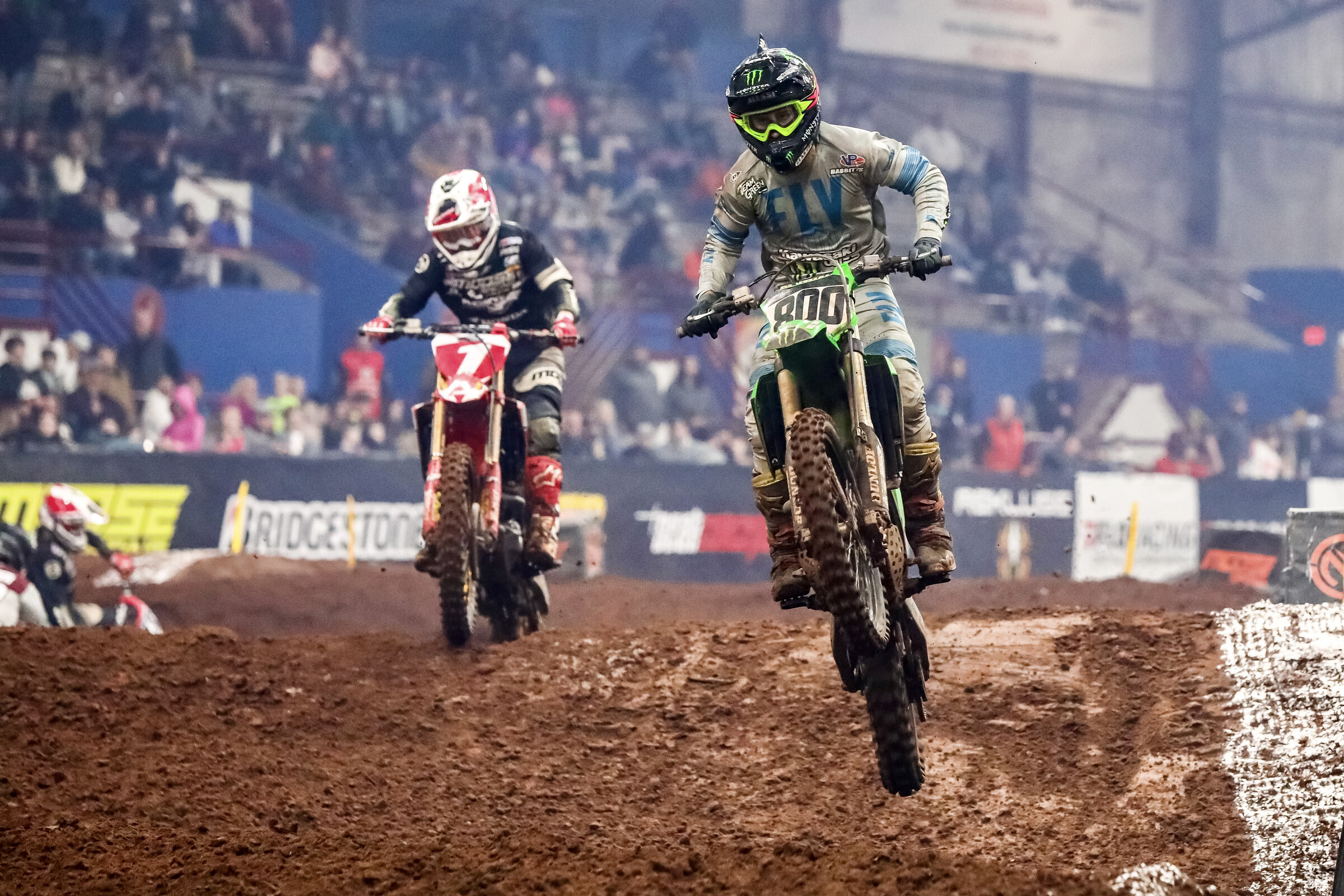 Mike Alessi (800) & Kyle Peters (1) during Round 6 250 Pro Main.