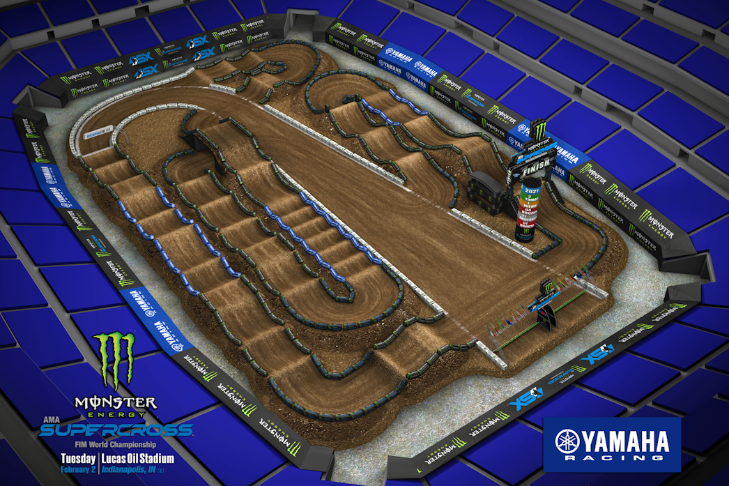 2021 Indianapolis 2 SX Animated Track Map Supercross Racer X