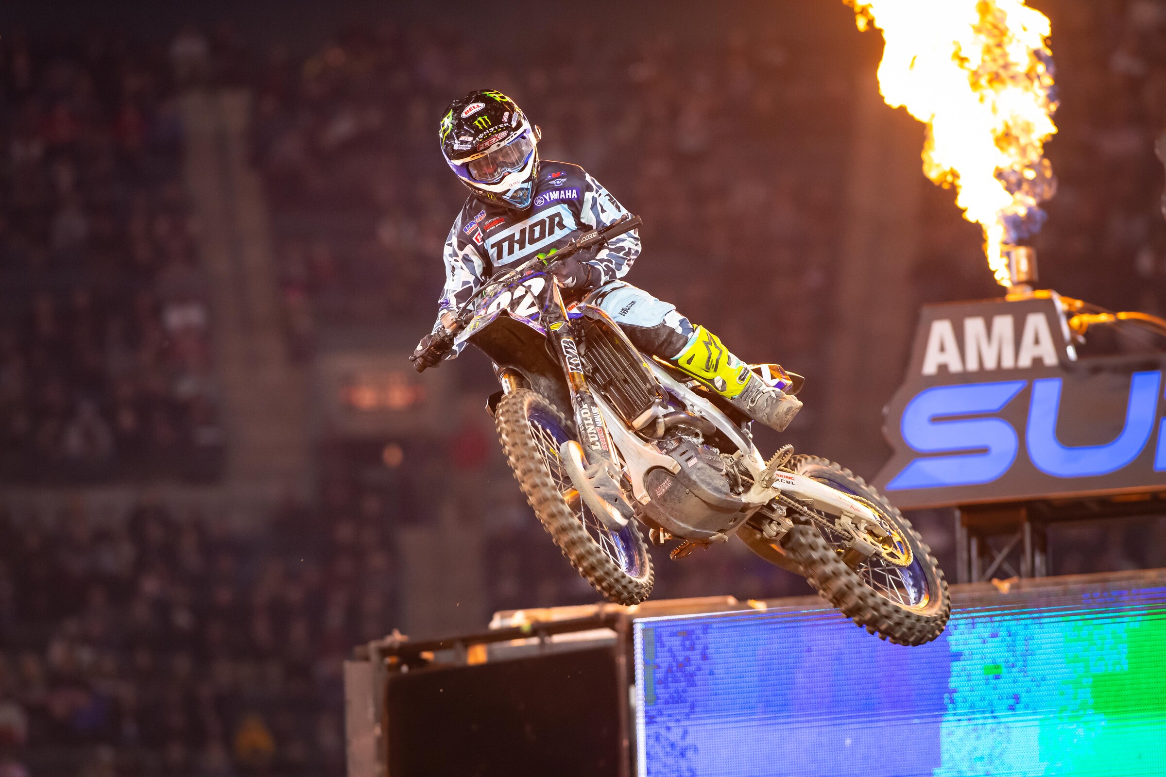 Justin Cooper winning the 2020 Anaheim 1 Supercross.