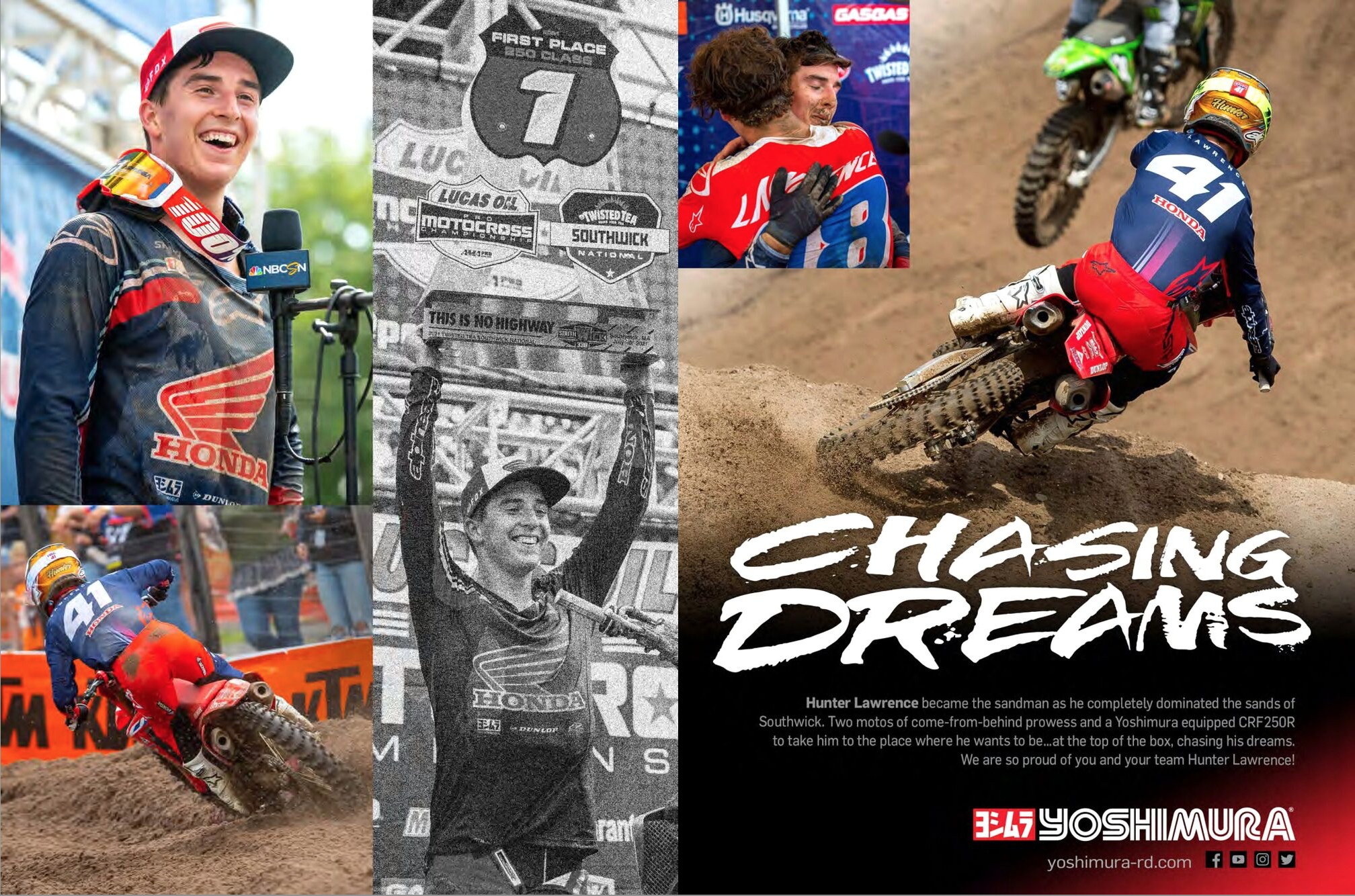 A Honda win ad for Hunter Lawrence in the latest Cycle News issue.