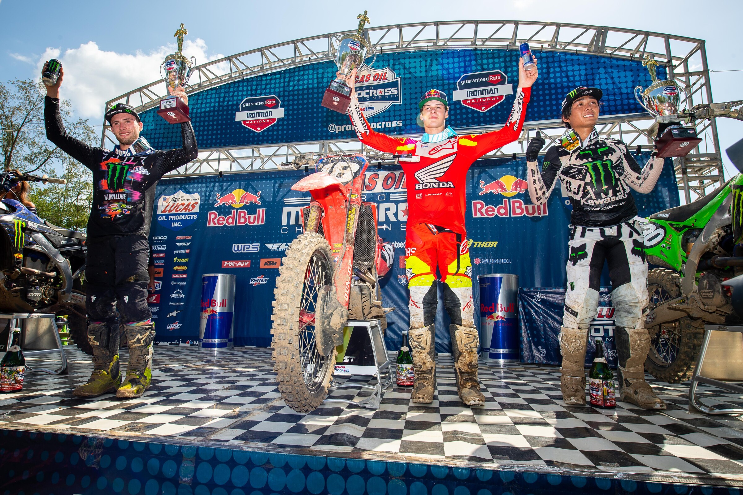 The 250 Class overall podium.