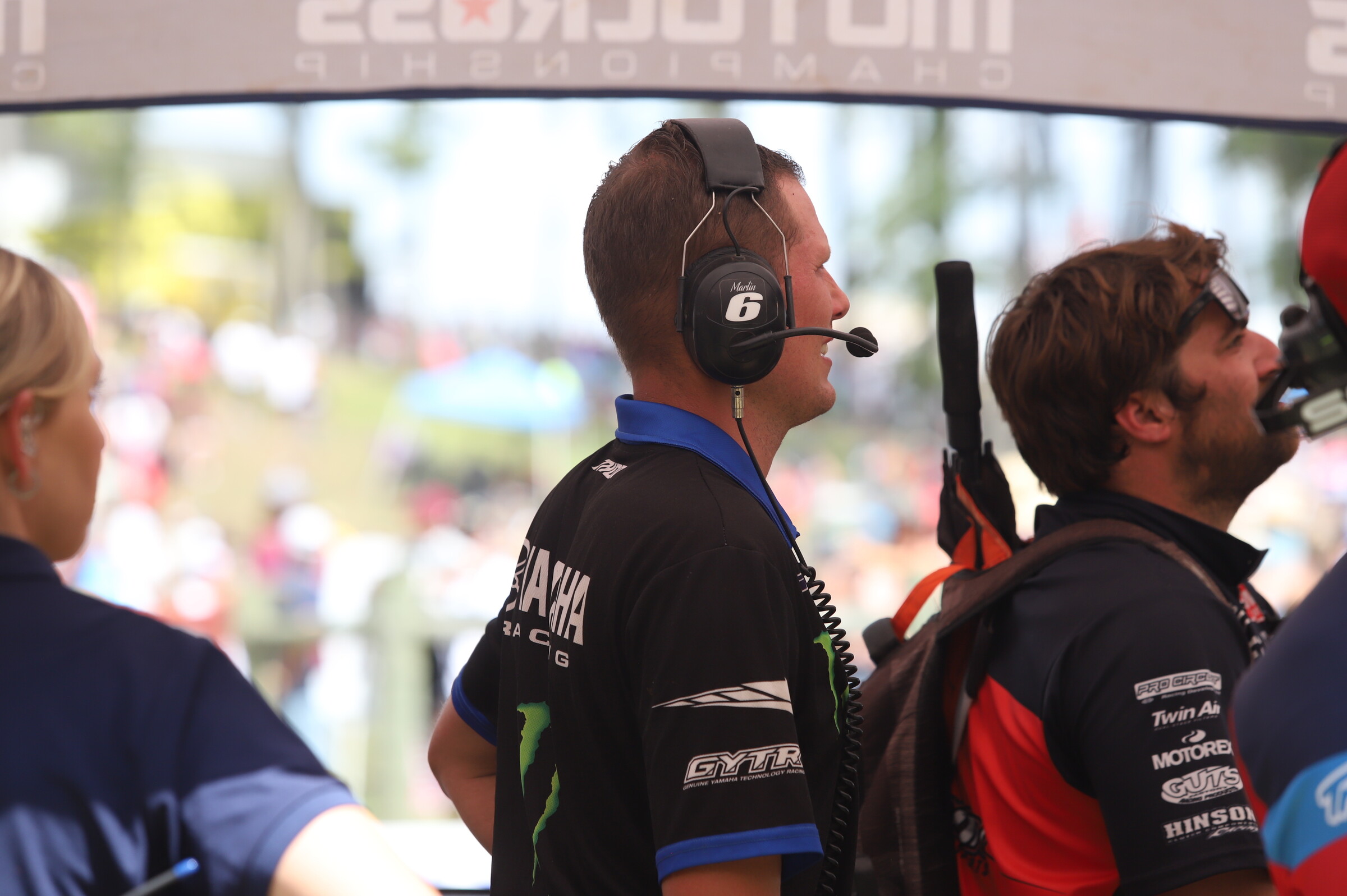 Martin's mechanic Derik Dwyer waits as he hears J-Mart went down.