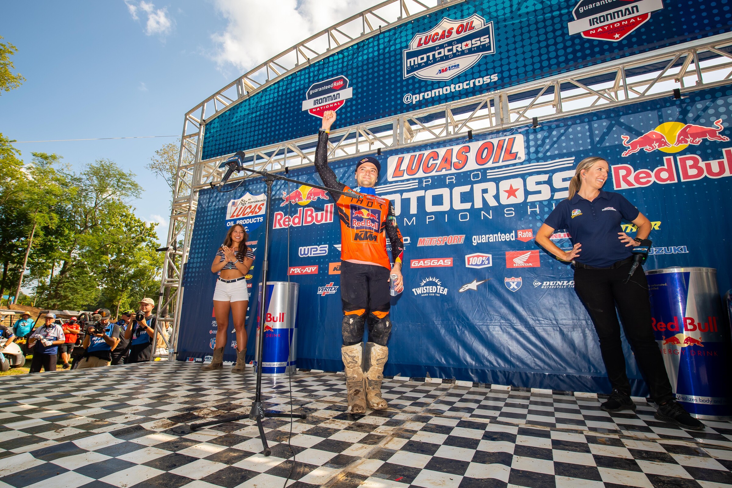 Webb's third-place in the second moto at Ironman Raceway was his first time on the podium during the 2021 Lucas Oil AMA Pro Motocross Championship.
