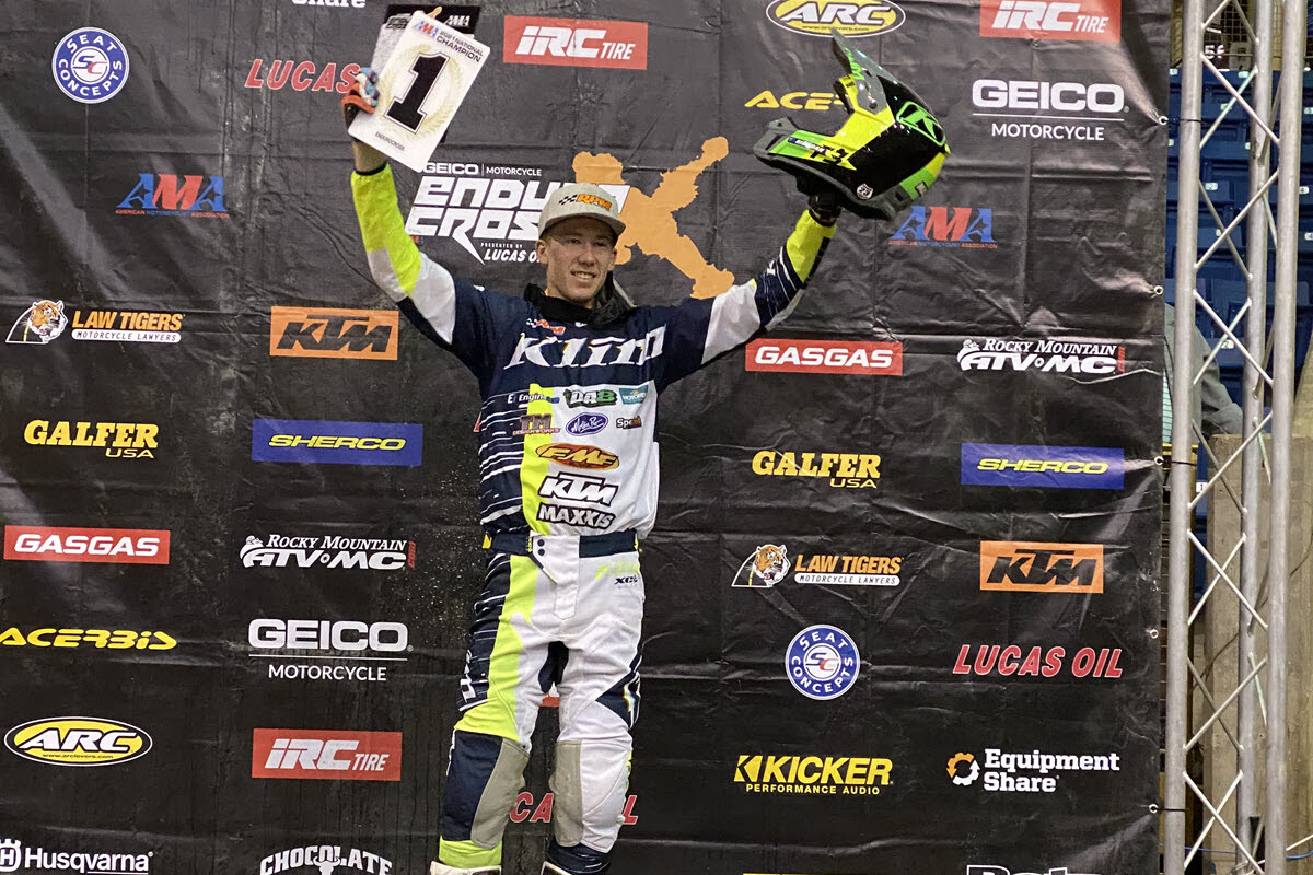 Australian teenager Will Riordan won the Junior Pro EnduroCross championship, which is a championship within a championship for riders that are 21 and under.