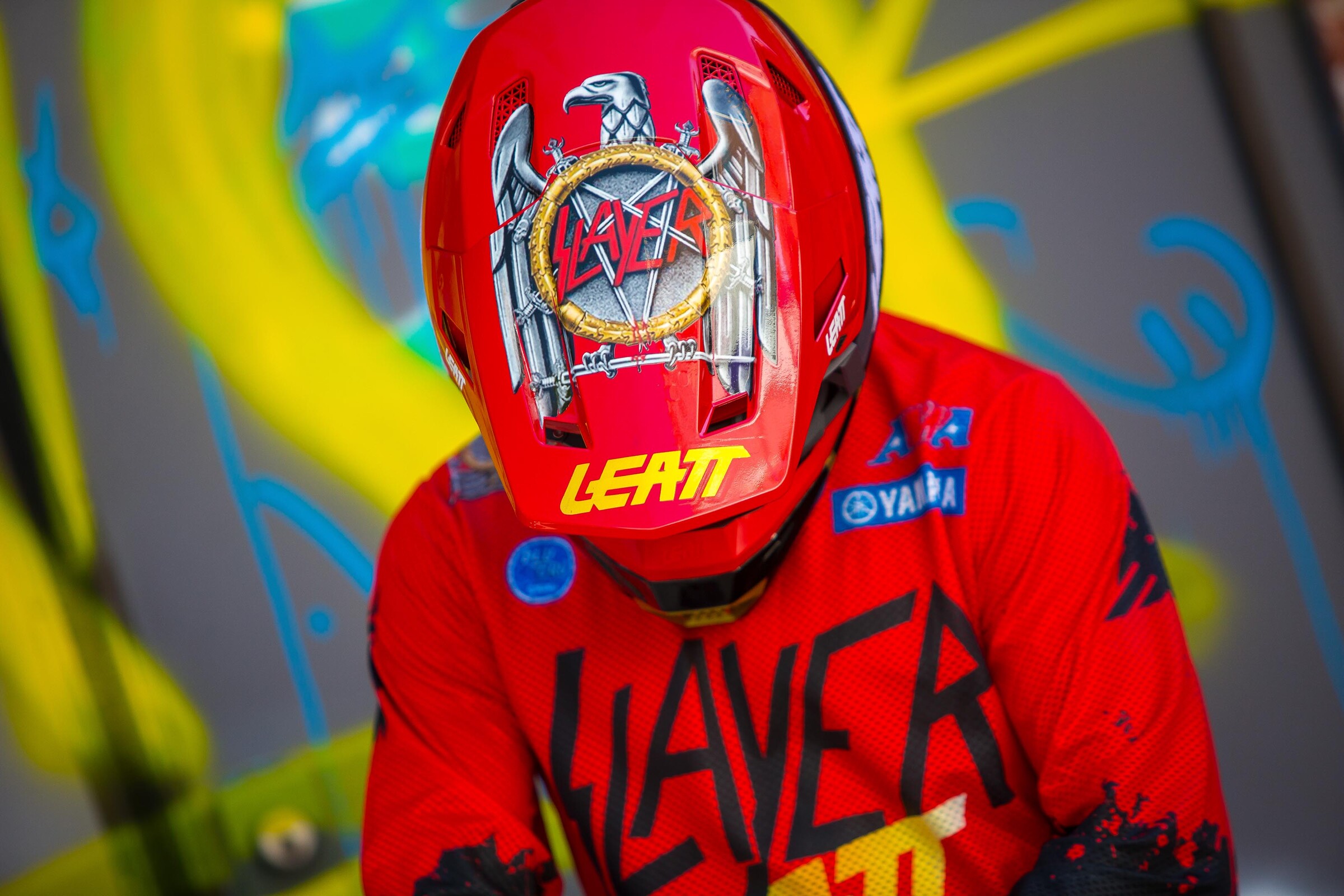 Hardy Munoz in the Team Solitaire/Nuclear Blast Yamaha Slayer Leatt gear.