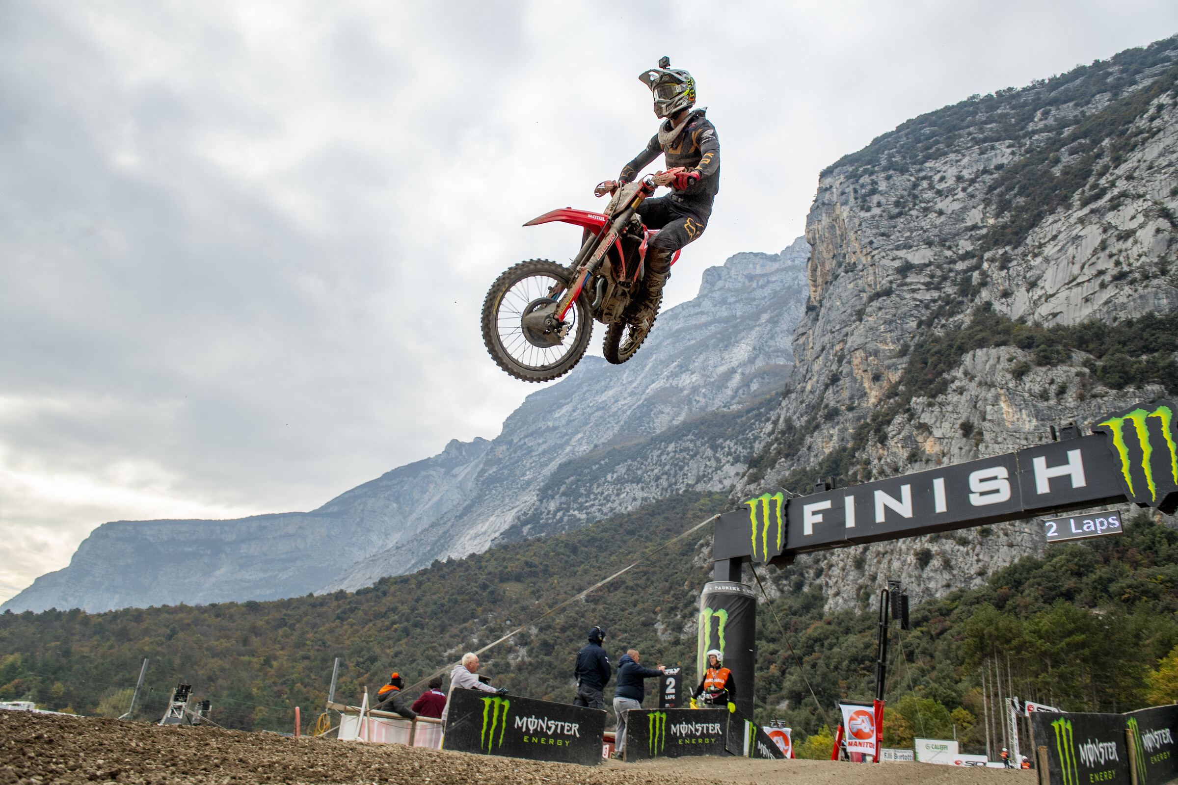 Italy hosted the final seven MXGP rounds as Tim Gajser (above), Romain Febvre, and Jeffrey Herlings battled until the final moto of the season for the MXGP class title. Eventually, it was Herlings who claimed the #1 plate ahead of Febvre, as Gajser finished third after winning the title two years in a row.