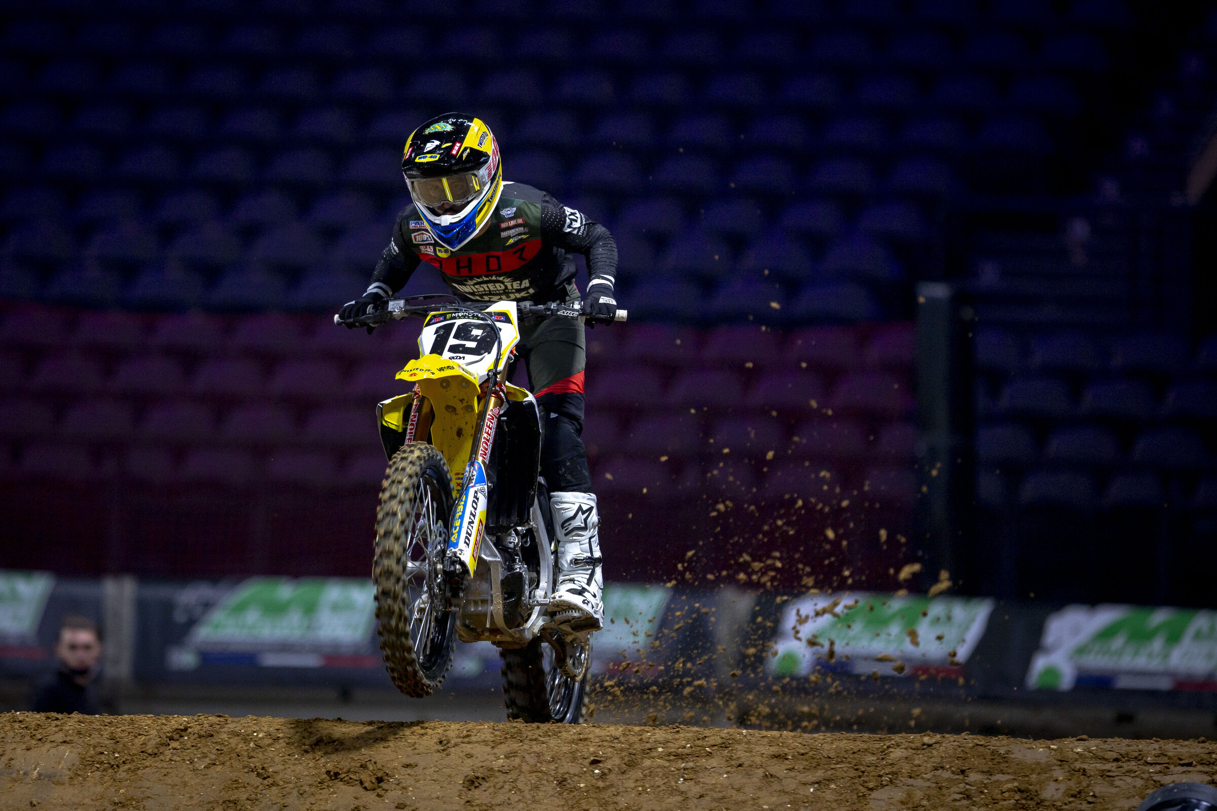 Bogle debuted on the Twisted Tea/HEP Motorsports Suzuki RM-Z450 at the Paris Supercross in November.
