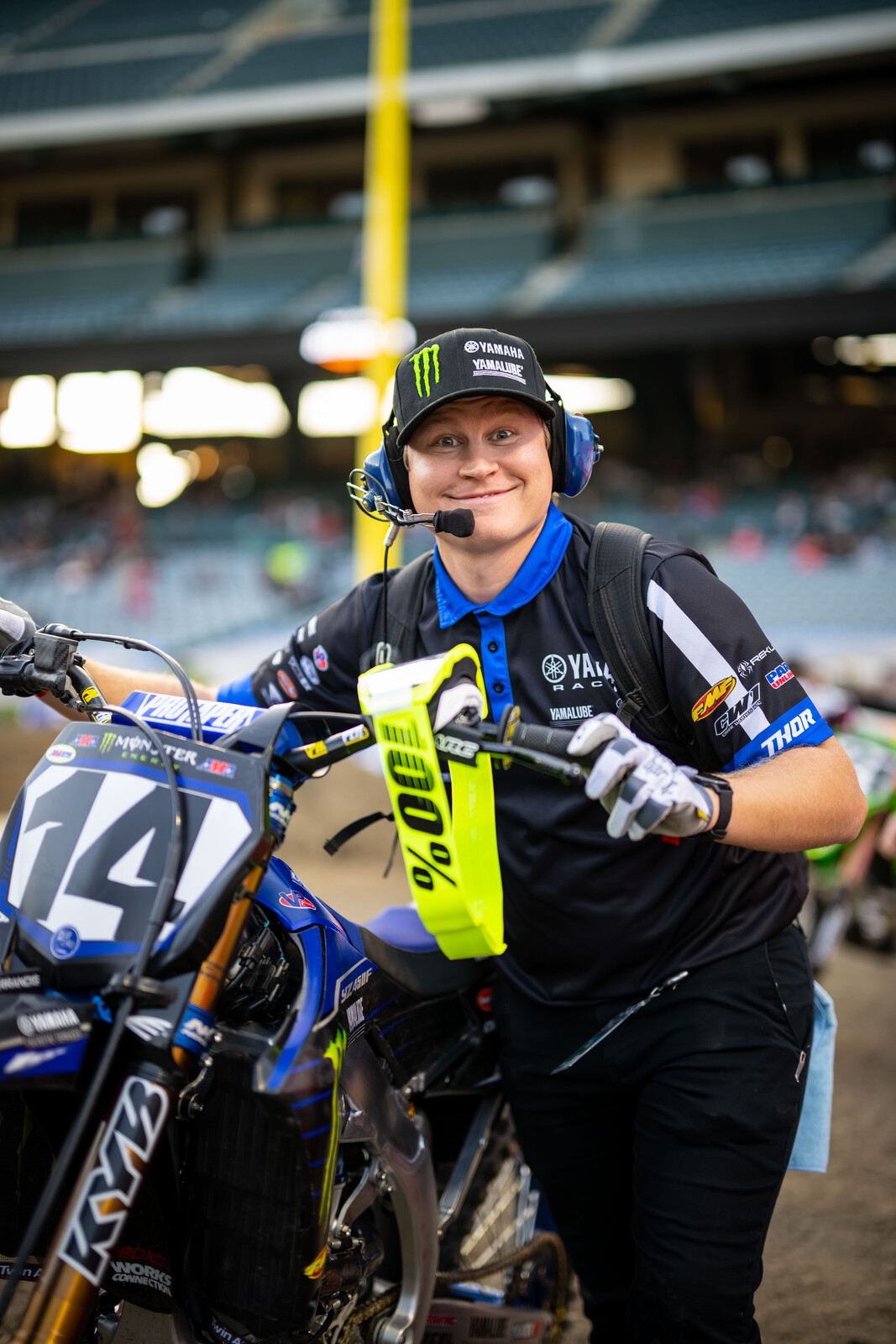 Alex Campbell, still all smiles despite a so-so supercross start for Dylan.