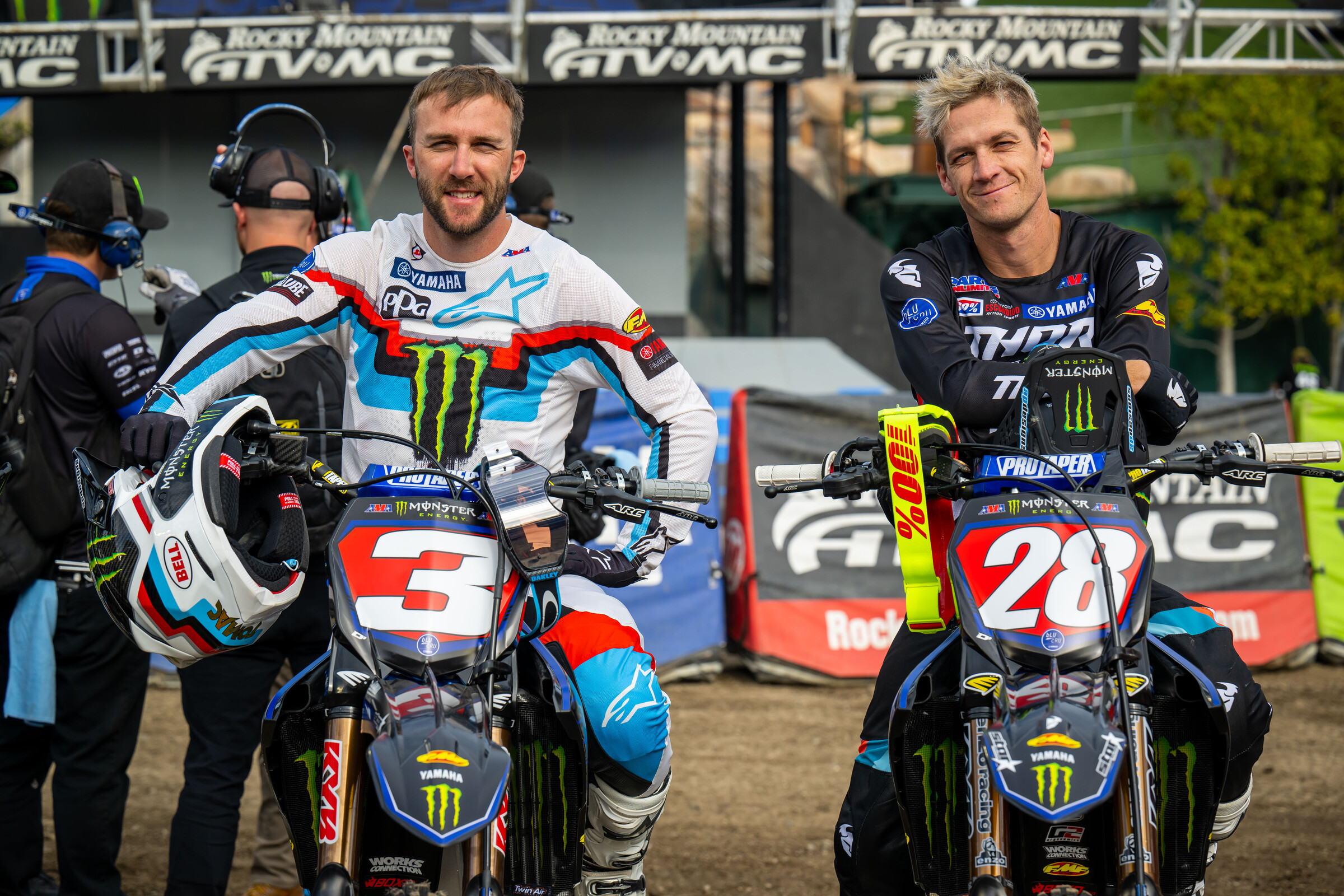 Tomac and Craig during press day before A2.