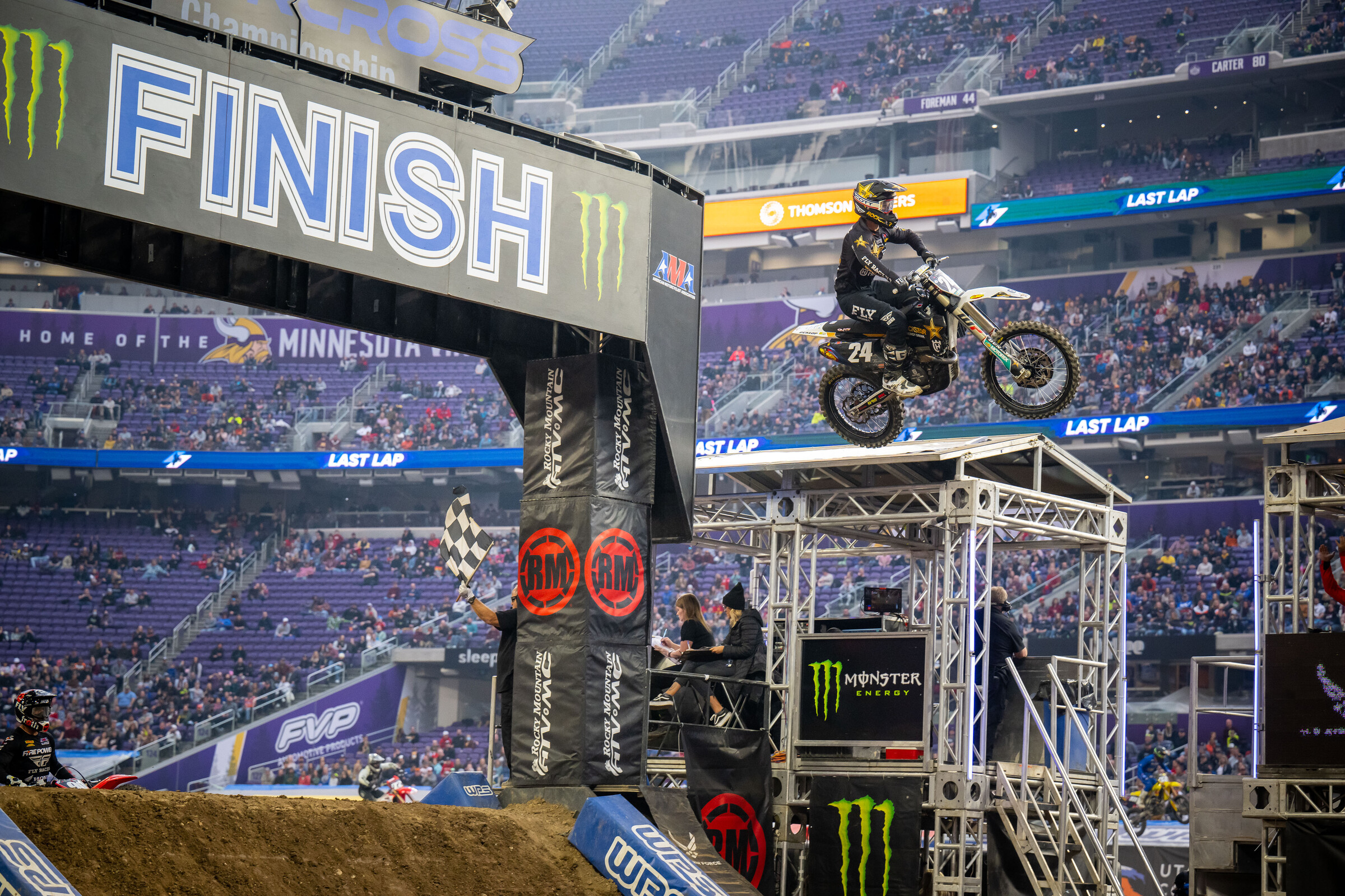 Hampshire won his heat race at the 250SX East Region season opener.