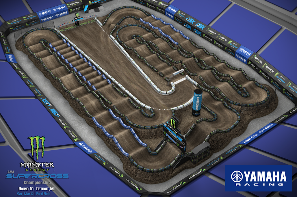 2022 Detroit Supercross Animated Track Map Racer X