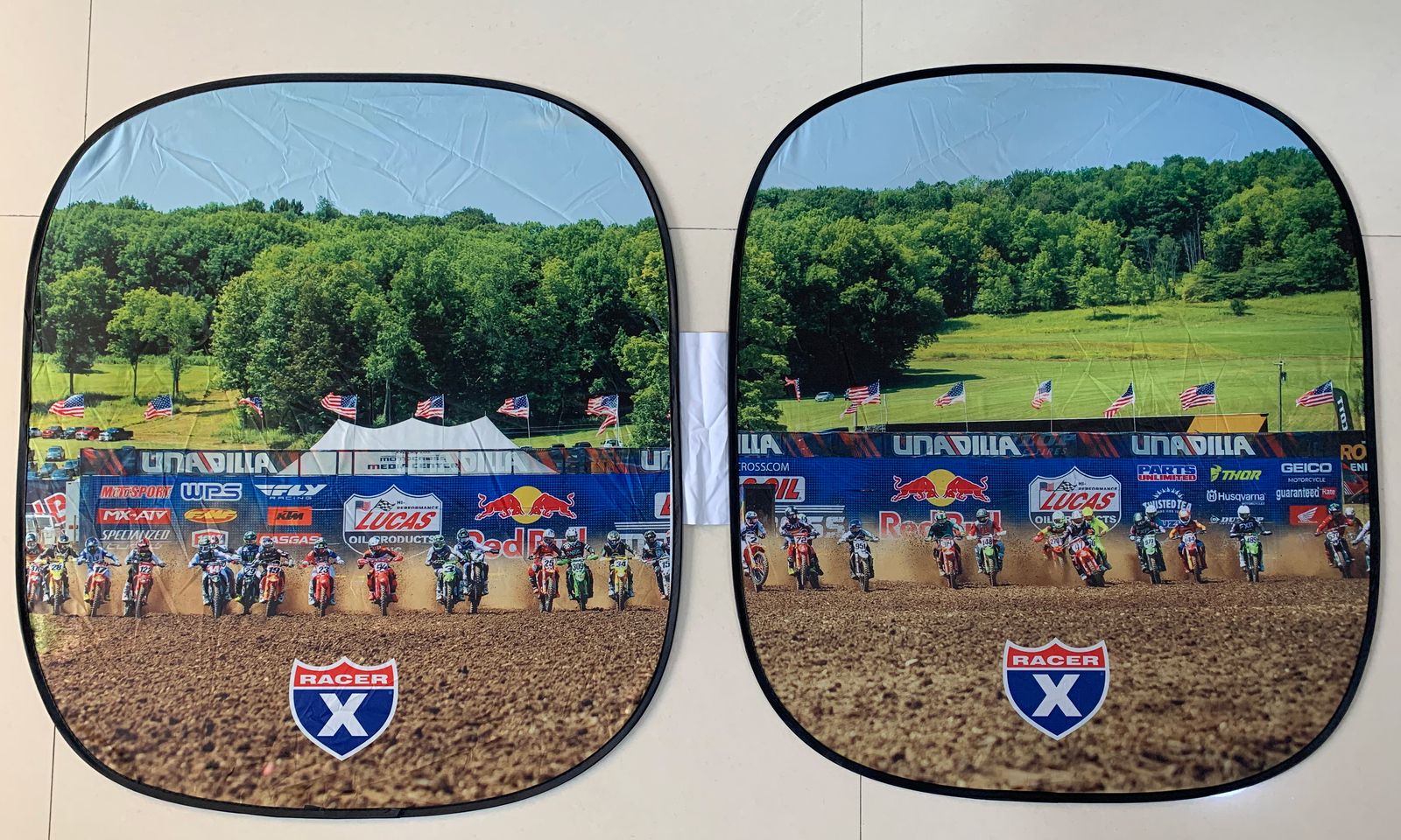 Plus you'll receive a Free Racer X Windshield Sunshade!