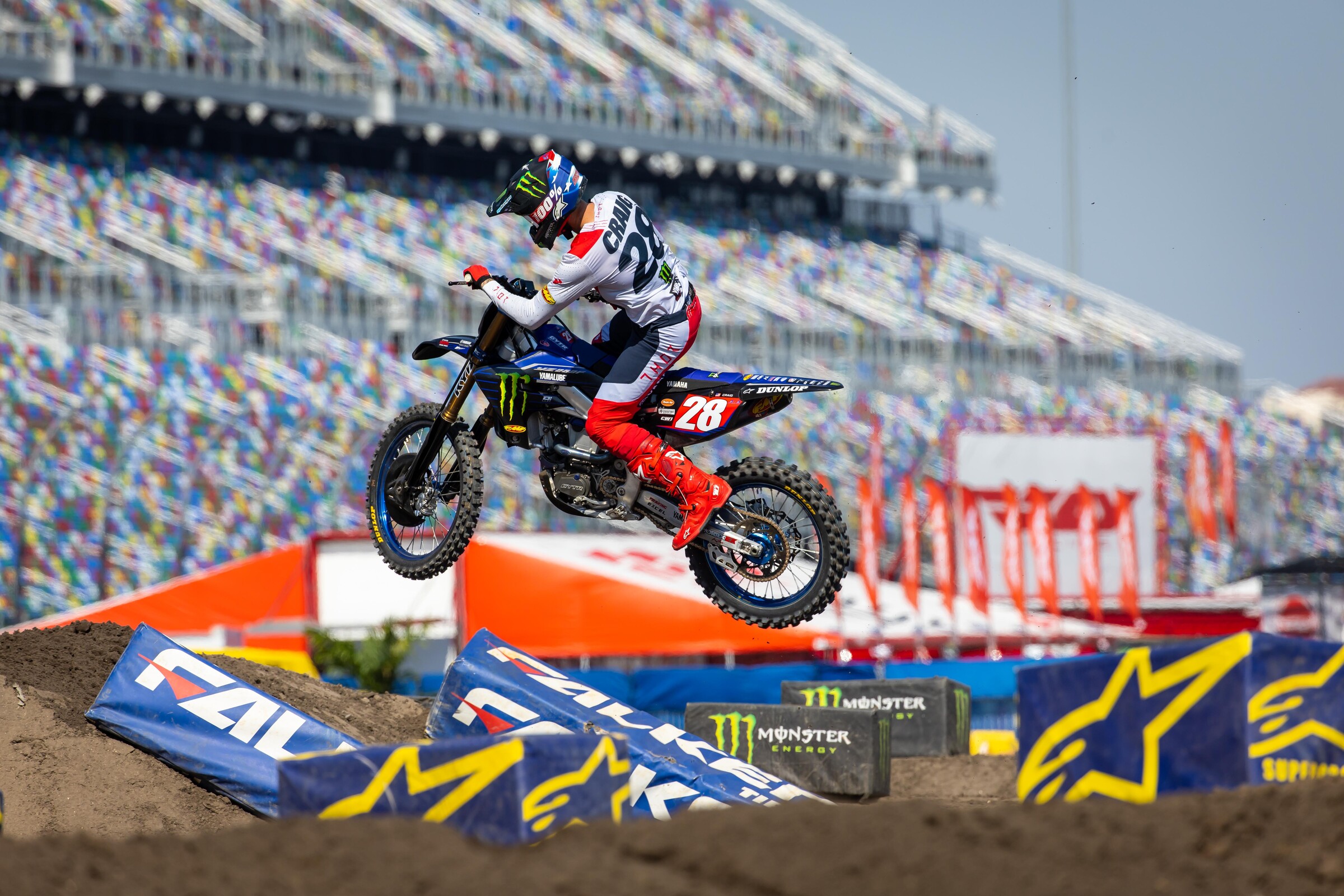 250SX West Region points leader Christian Craig was at Daytona, though not to race. Here he is on the Friday media day.