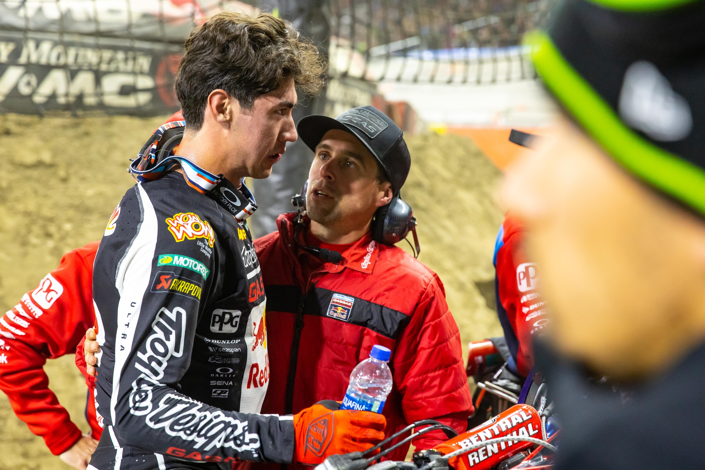 Hahn with Brown after the 250SX main event.