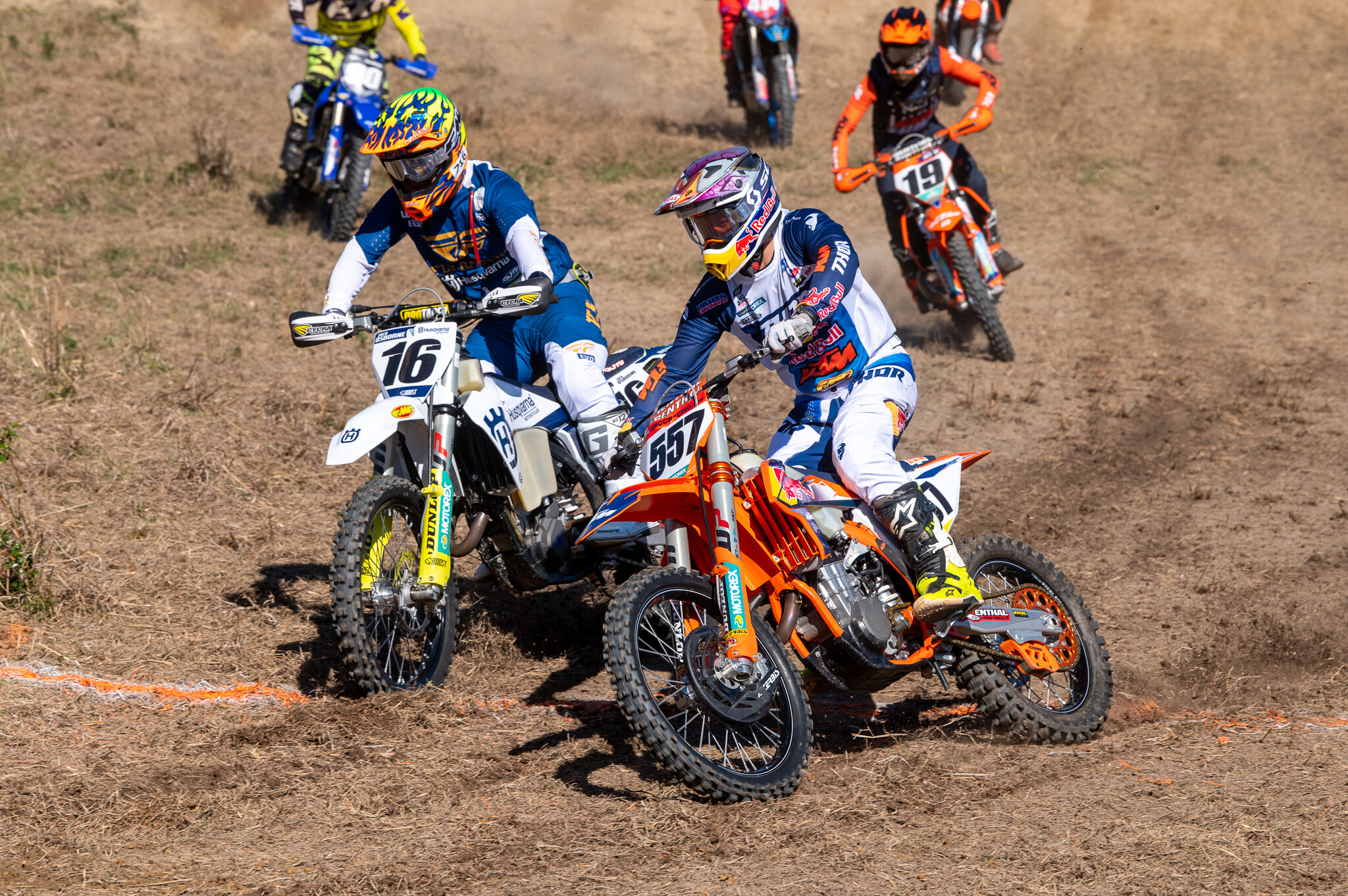 Zach Osborne and Kailub Russell at the start.