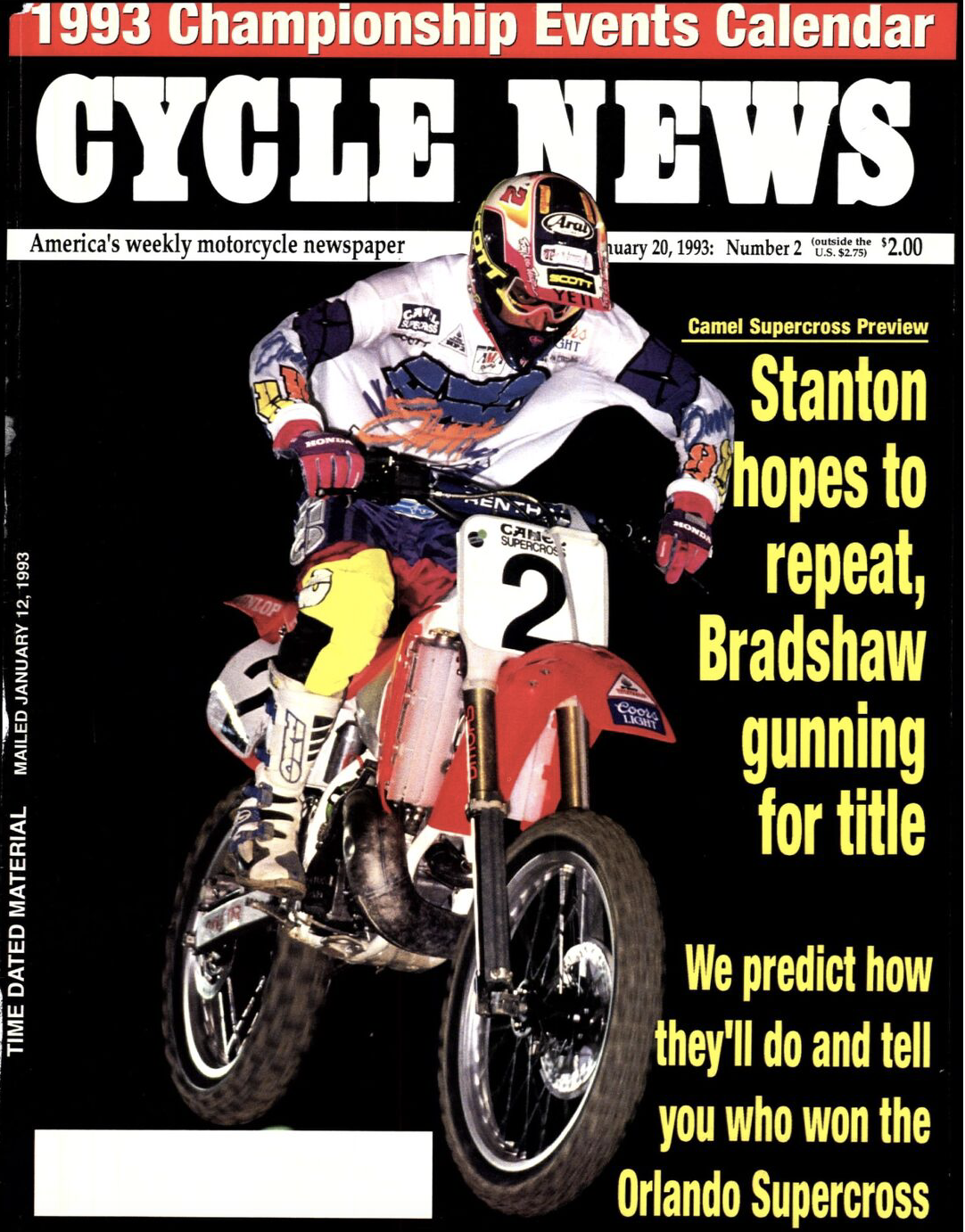 Jeff Stanton on the cover of Cycle News.