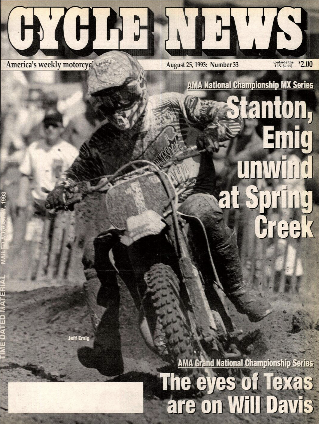 Jeff Emig on the cover of Cycle News.