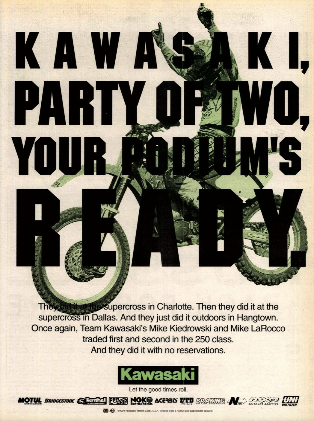 Kawasaki's Mike Kiedrowski in Cycles News.