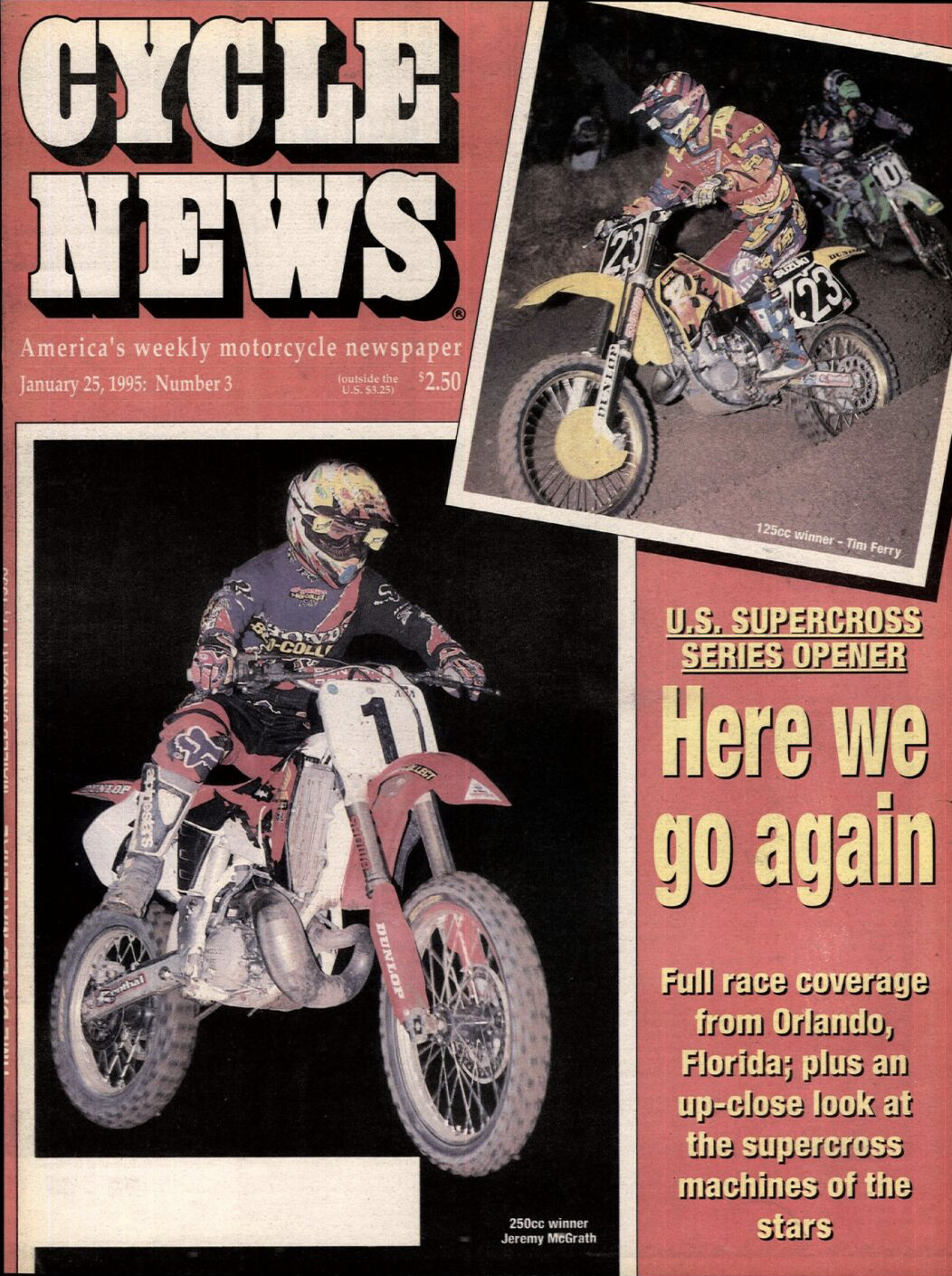 Jeremy McGrath on the cover of Cycle News.