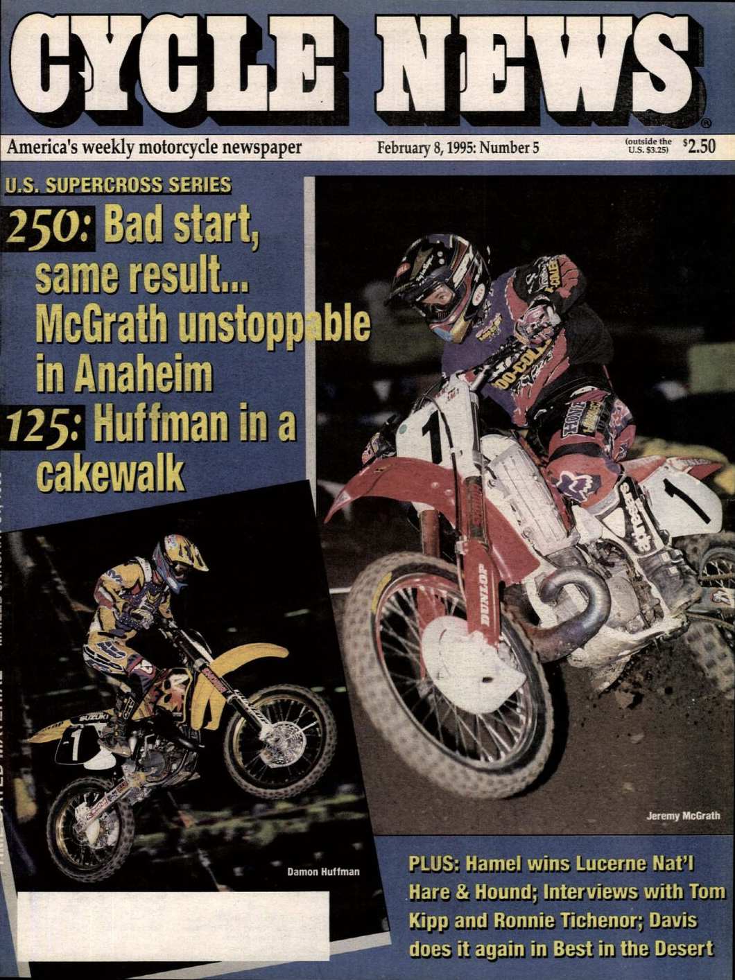 Jeremy McGrath on the cover of Cycle News.