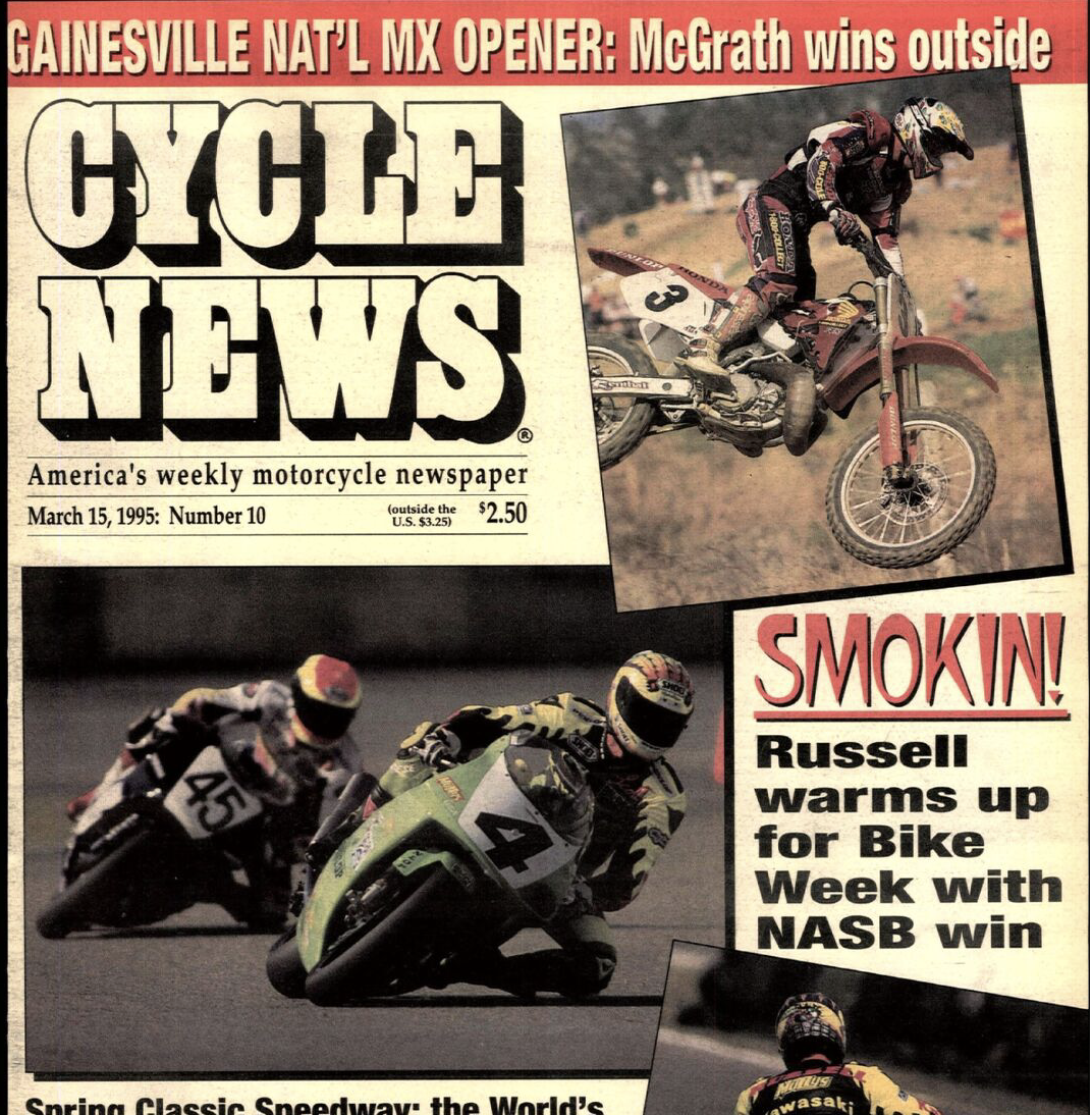 Jeremy McGrath on the cover of Cycle News.