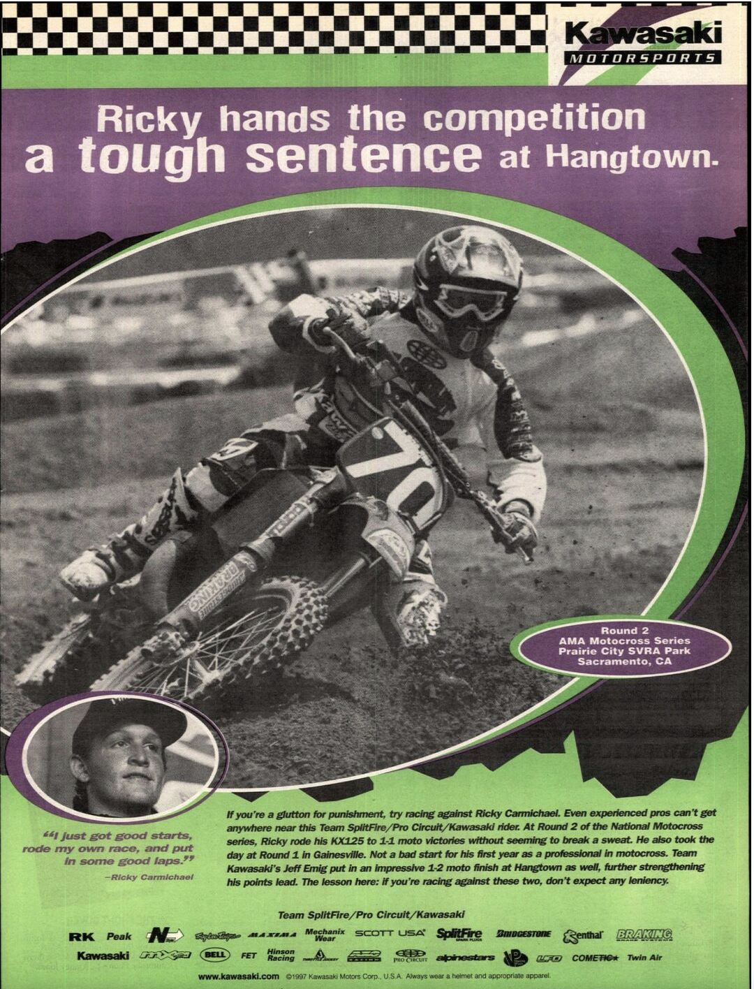 Ricky Carmichael on his KX 125.