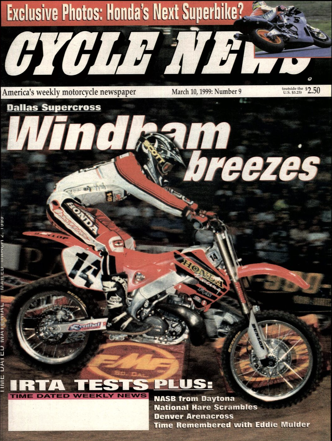 Kevin Windham on the cover of Cycle News.