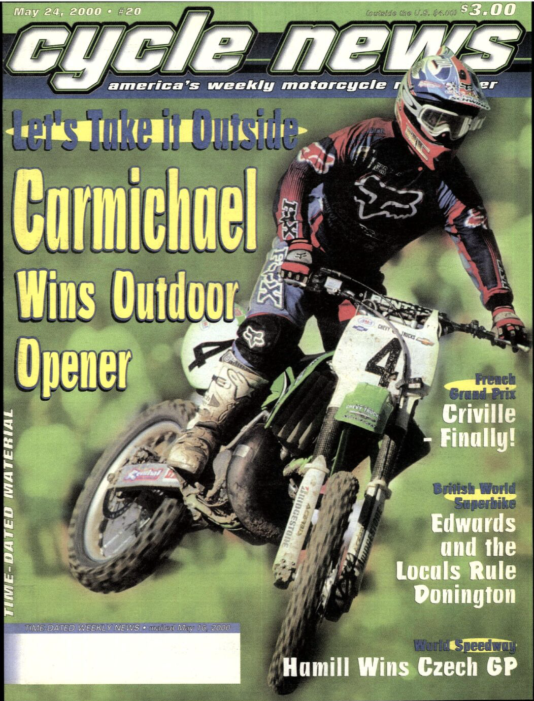 Ricky Carmichael on the cover of Cycle News.