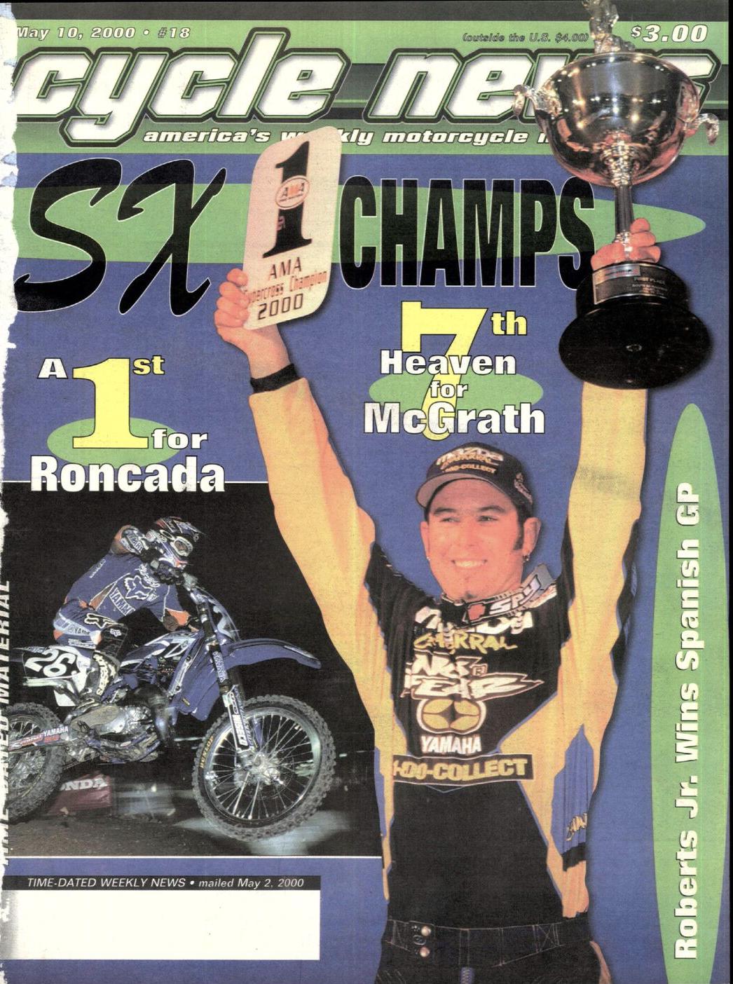 Jeremy McGrath on the cover of Cycle News.