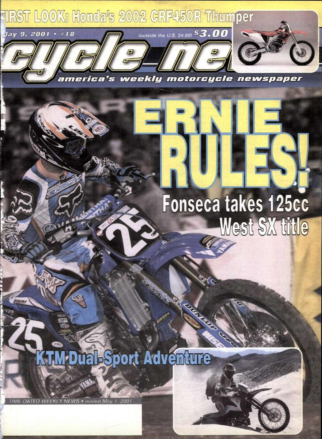 Ernesto Fonseca on the cover of Cycle News.