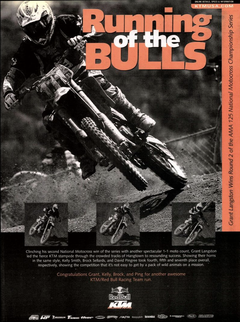 KTM ad featuring Grant Langston.