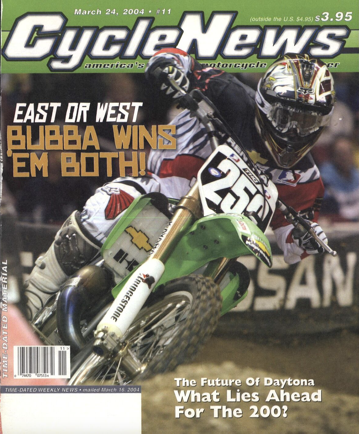 James Stewart on the cover of Cycle News.