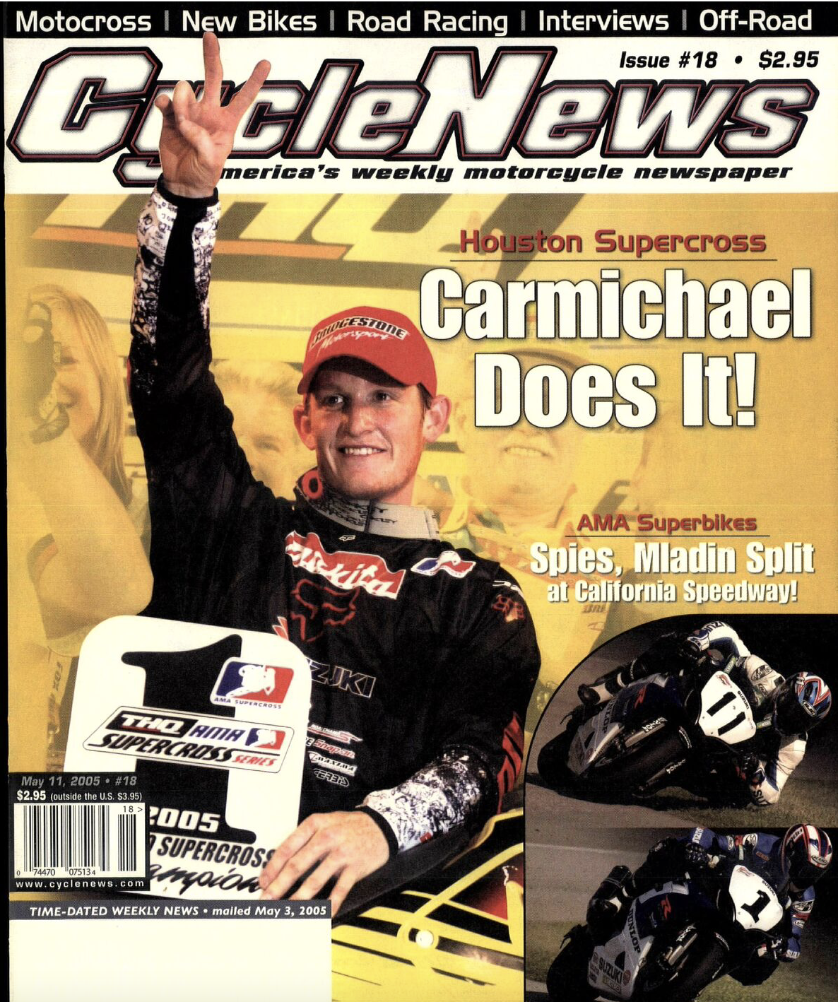 Ricky Carmichael on the cover of Cycle News.