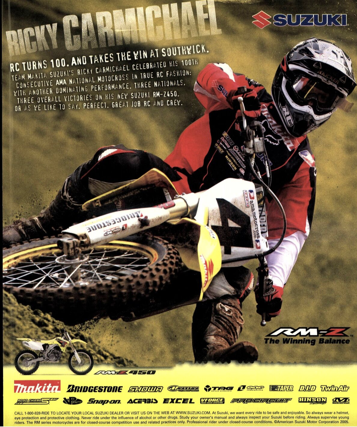 Suzuki ad with Ricky Carmichael.