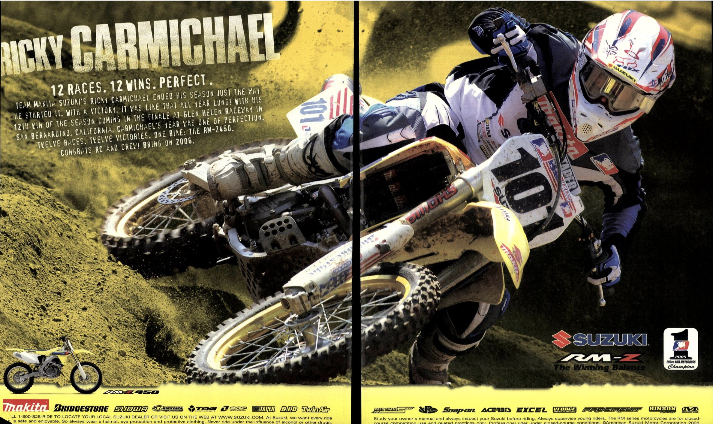 Suzuki ad with Ricky Carmichael.