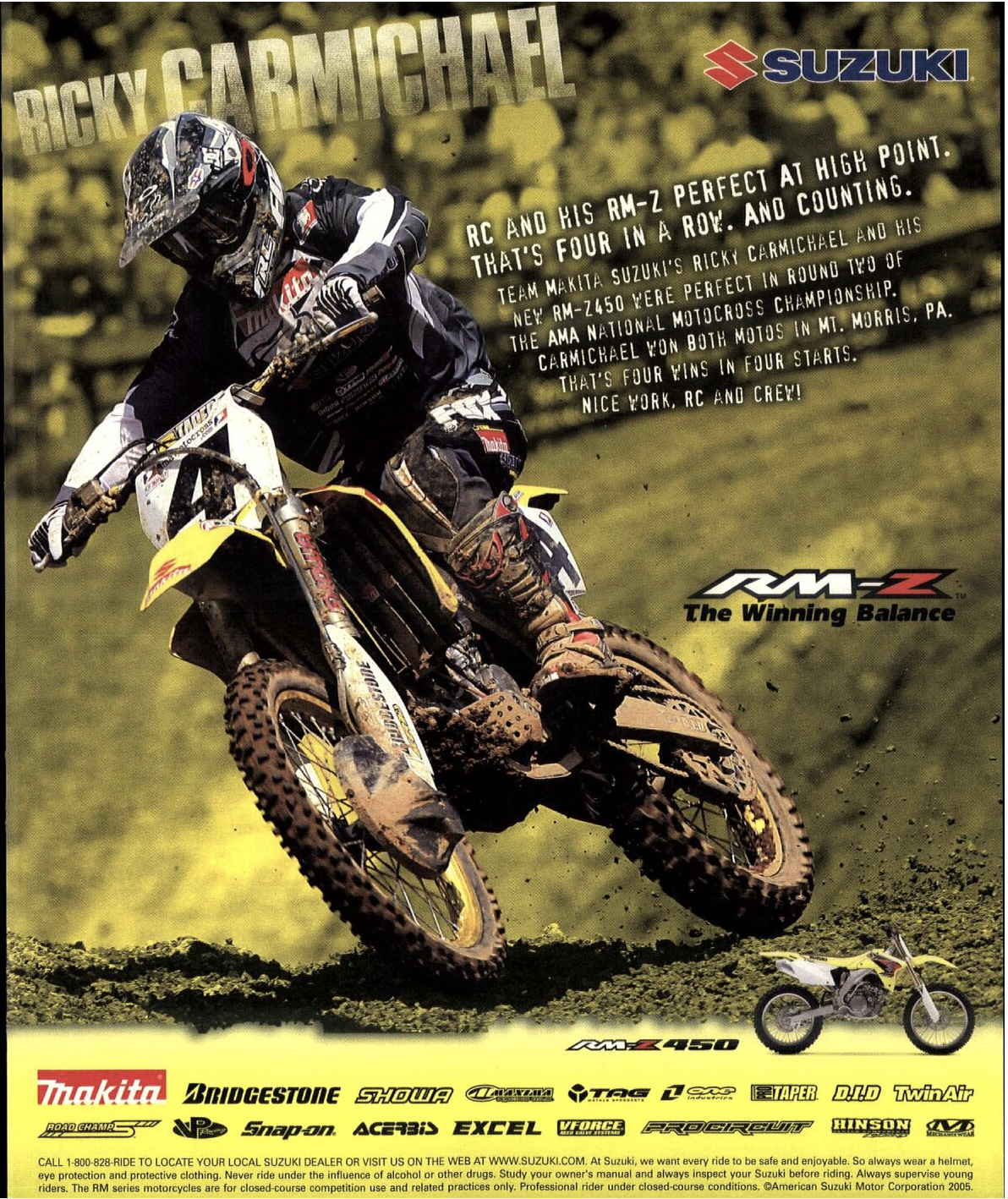 Suzuki ad with Ricky Carmichael.