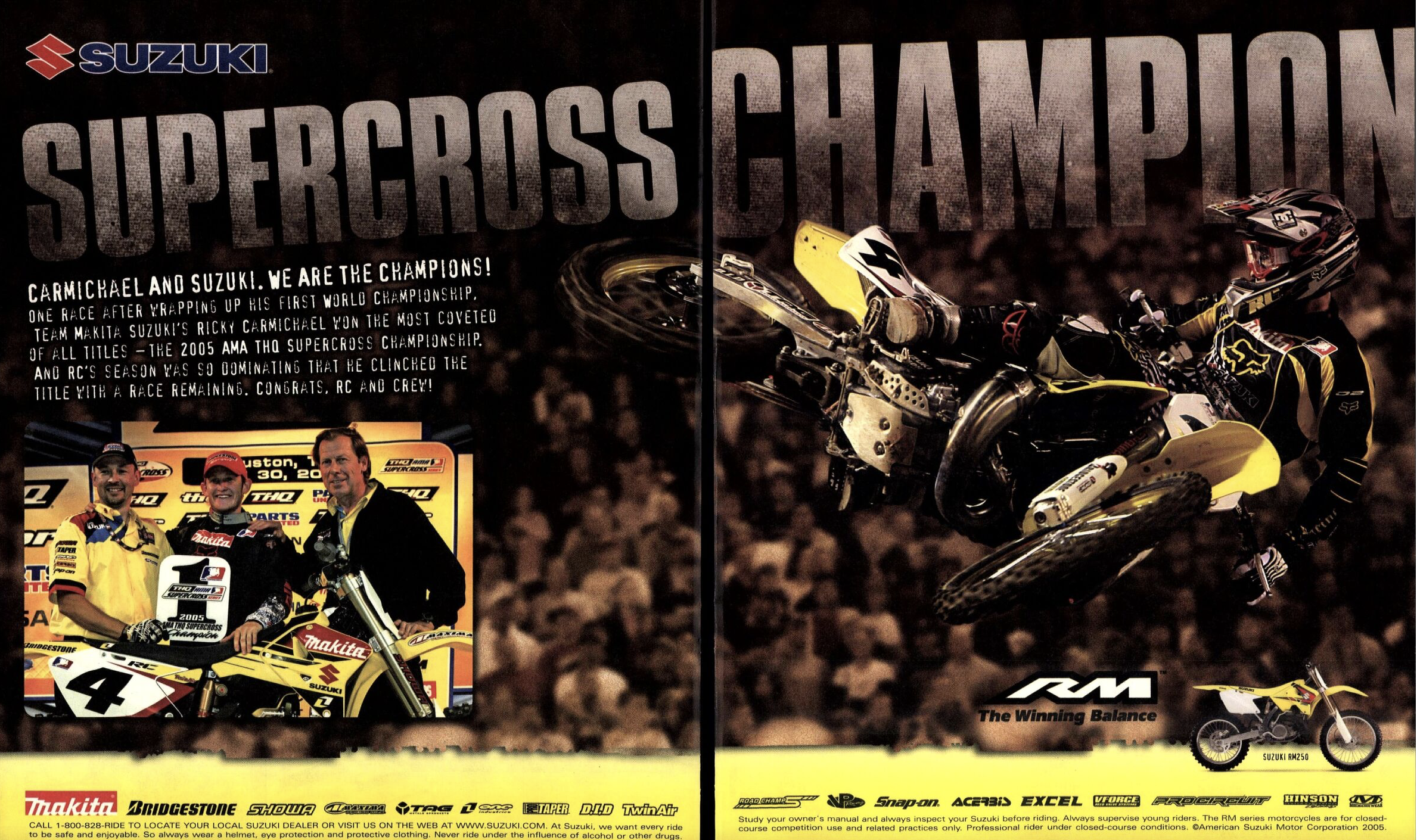 Suzuki ad with Ricky Carmichael.