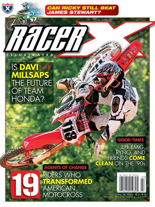 Davi Millsaps on the cover of Racer X Illustrated.