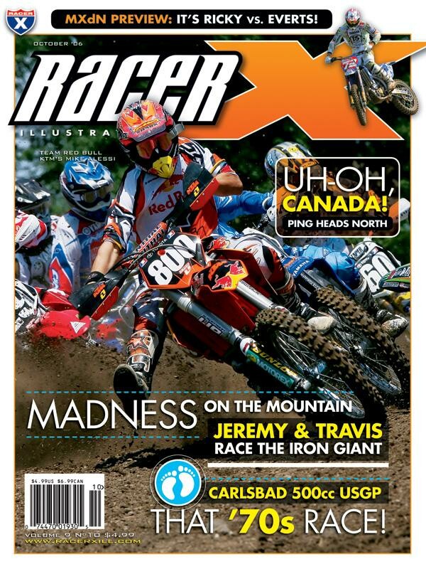 Mike Alessi on the cover of Racer X Illustrated.