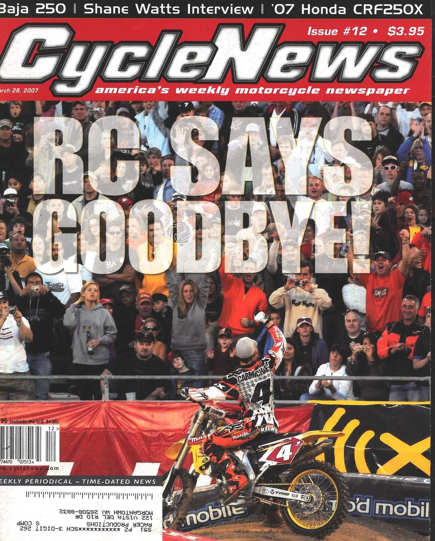 Ricky Carmichael on the cover of Cycle News.