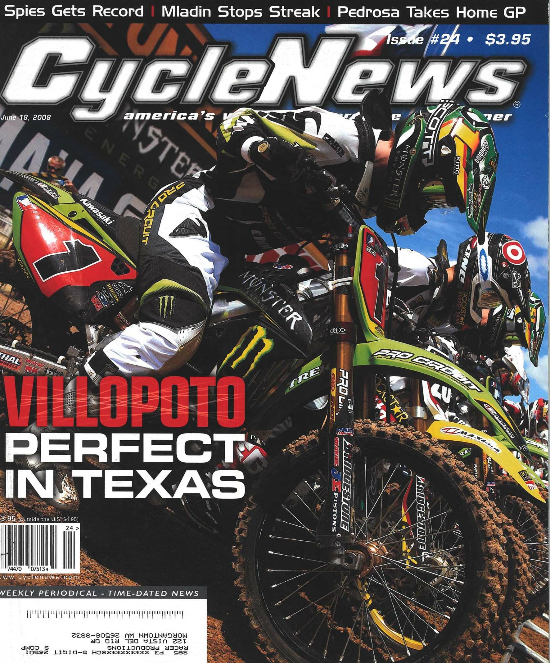 Ryan Villopoto on the cover of Cycle News.