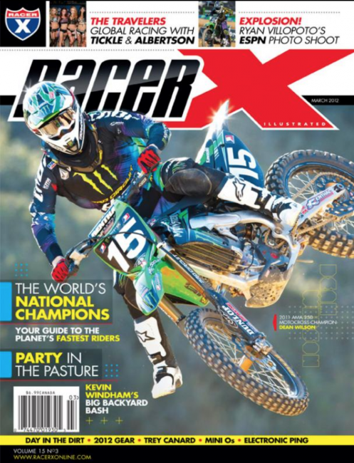 Dean Wilson on the cover of Racer X Illustrated.